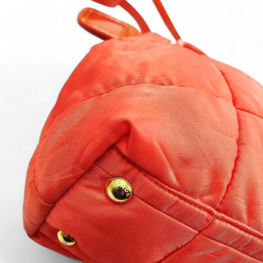 Prada Prada - Bomber Tessuto 2way Handbag Orange Pink Nylon Size ONE SIZE - 5 Thumbnail