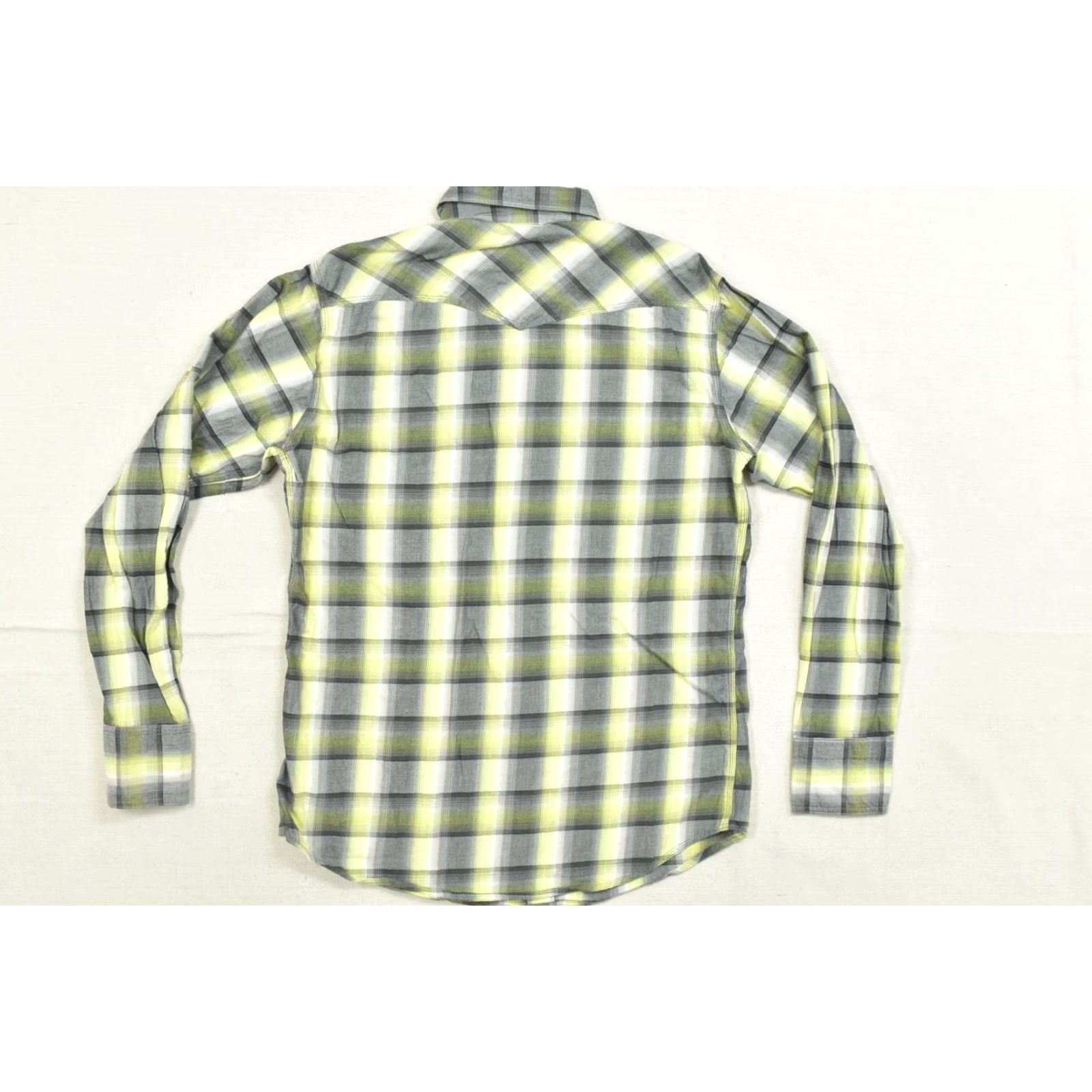 Vintage Tin Haul Shirt Men Medium Plaid Western Yellow Gray Cotton Snap Button-Up Collared Long Sleeve, Casual Size US M / EU 48-50 / 2 - 2 Thumbnail