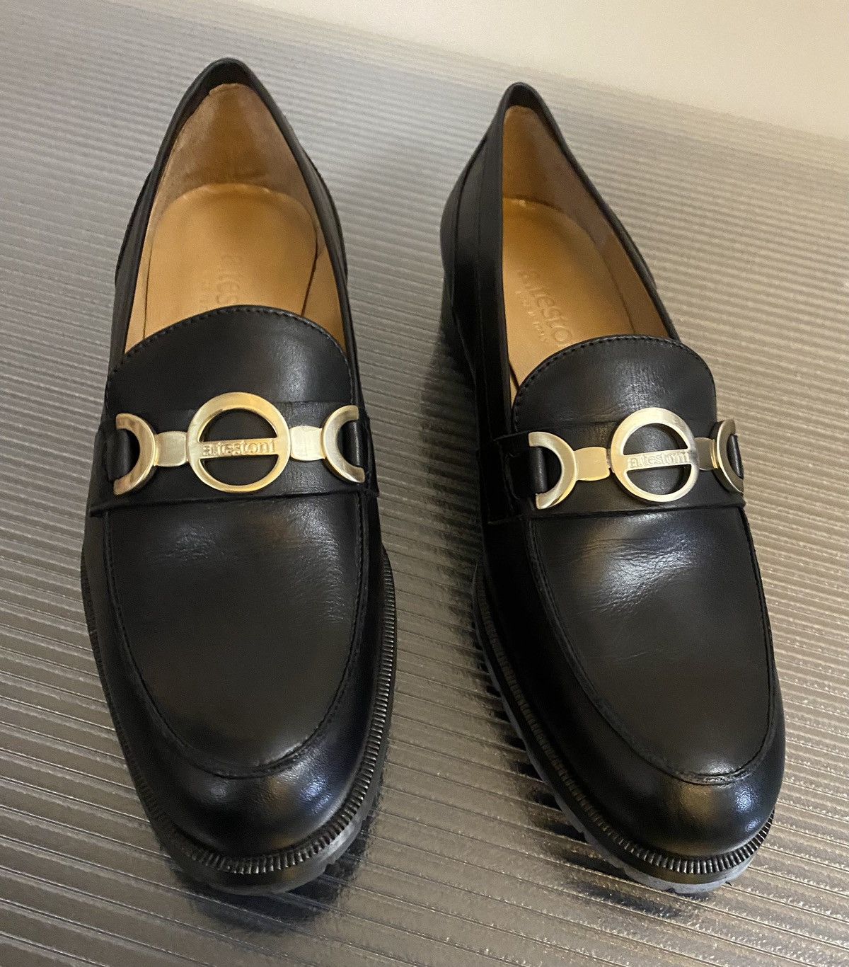 Testoni A.testoni black classic calf moccasin loafer 35.5 NEW Size US 5.5 / IT 35.5 - 1 Thumbnail