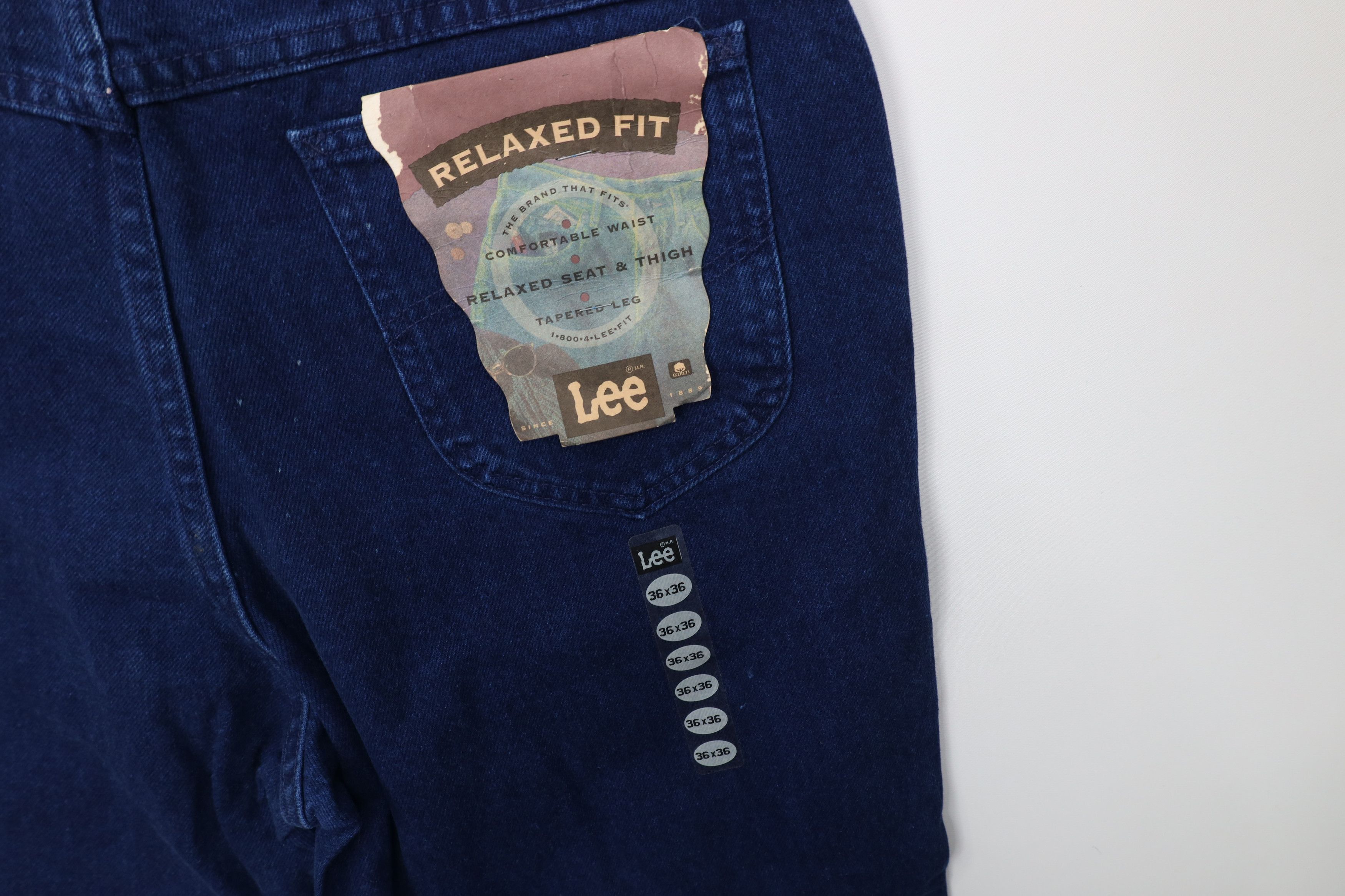 Lee Deadstock Vintage 90s Lee Tapered Leg Denim Jeans Blue USA Size US 36 / EU 52 - 15 Thumbnail