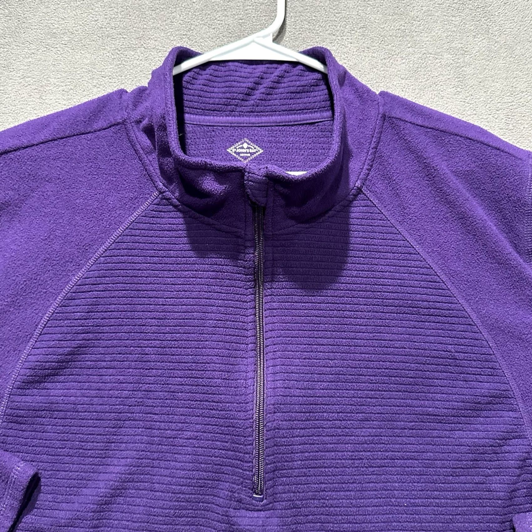 Vintage St. John's Bay Jacket Womens 5X Purple Fleece Midweight 1/4 Zip Pullover EUC Mens? Womens Size XXL / US 16-18 / IT 52-54 - 4 Thumbnail