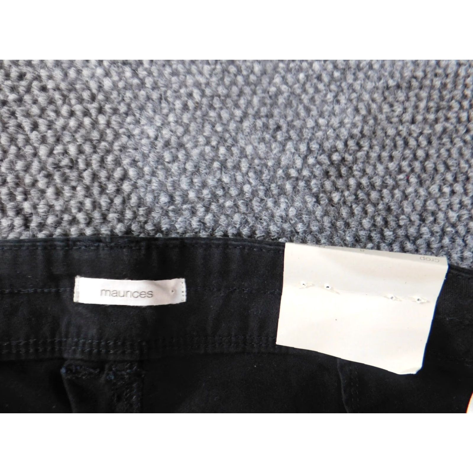 Vintage Maurices Pants 8 Cropped Black Womens Mid Rise Classic Stretch Chino Size 8 Regular Straight Inseam 25 in Pockets Size 24" / US 00 / IT 34 - 2 Thumbnail
