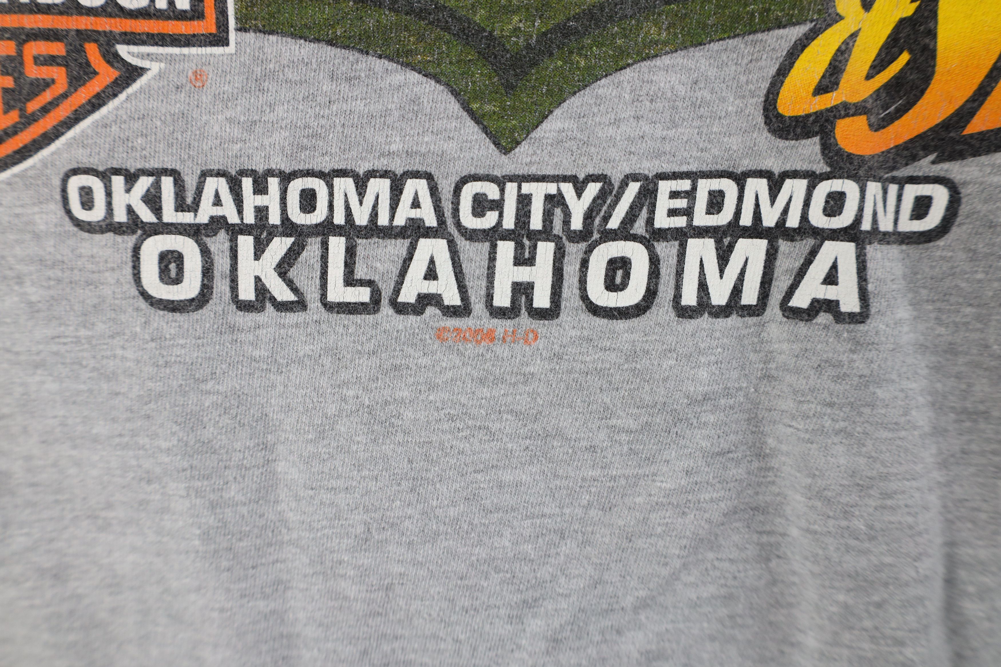 Harley Davidson × Vintage Vintage Y2K Harley Davidson World Oklahoma T-Shirt Gray Size US XXL / EU 58 / 5 - 10 Thumbnail