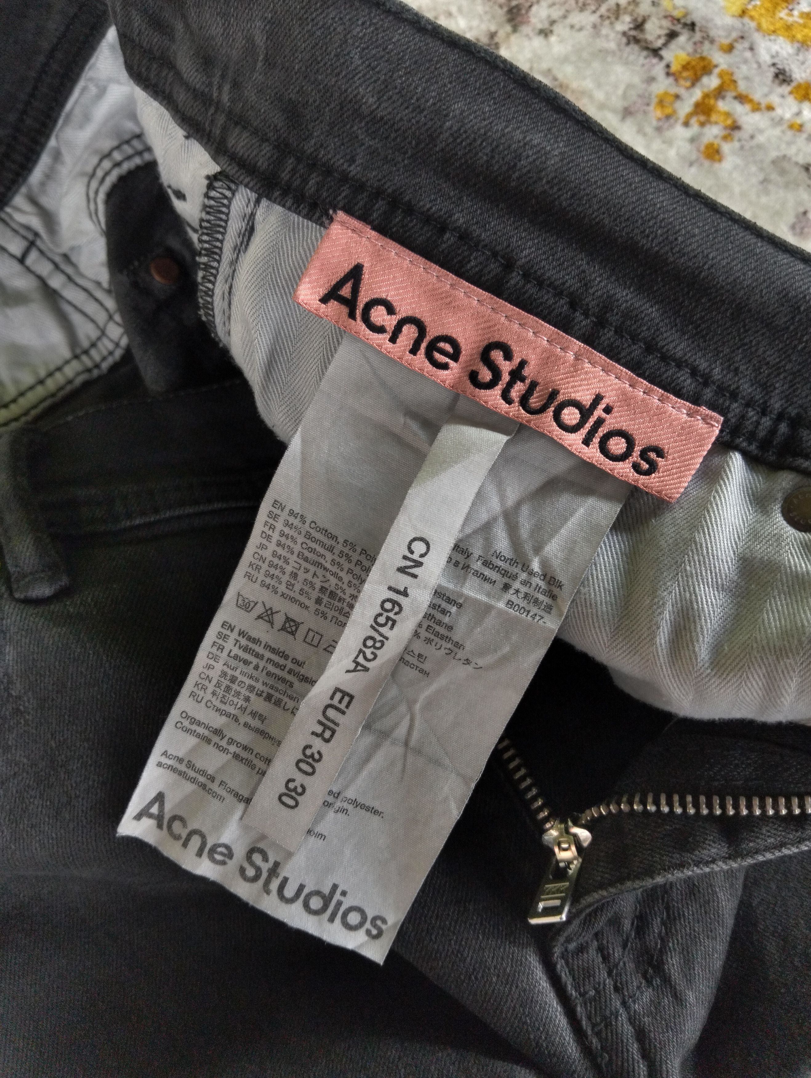 Acne Studios Acne Studios North Used Black Skinny Jeans Size US 31 - 10 Thumbnail