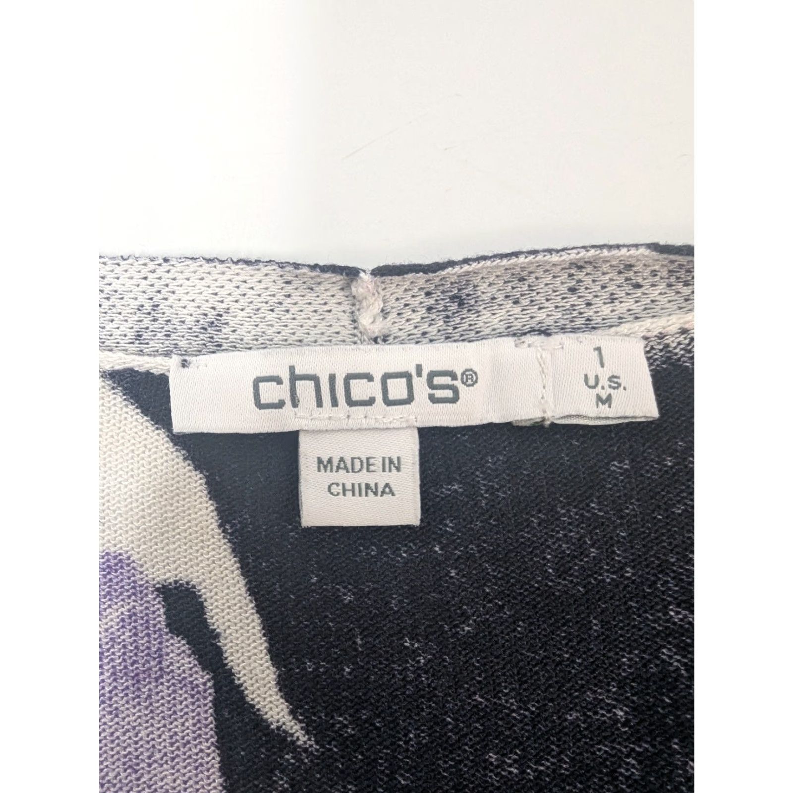 Vintage Chicos Cardigan Sweater Open Front Floral Embroidered Purple Knit Women M Bohemian Chic Size M / US 6-8 / IT 42-44 - 7 Thumbnail