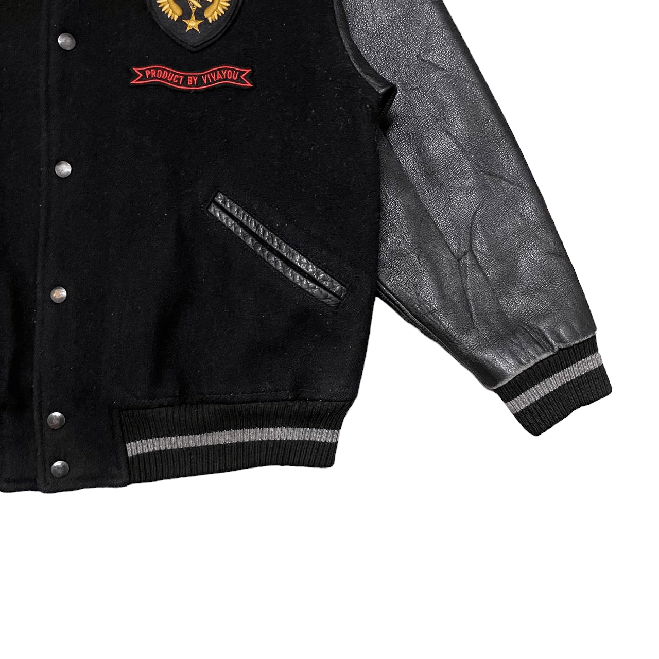 Japanese Brand Vintage Japanese Vivayou Wool Varsity Jacket Leather Sleeve Size US M / EU 48-50 / 2 - 7 Thumbnail