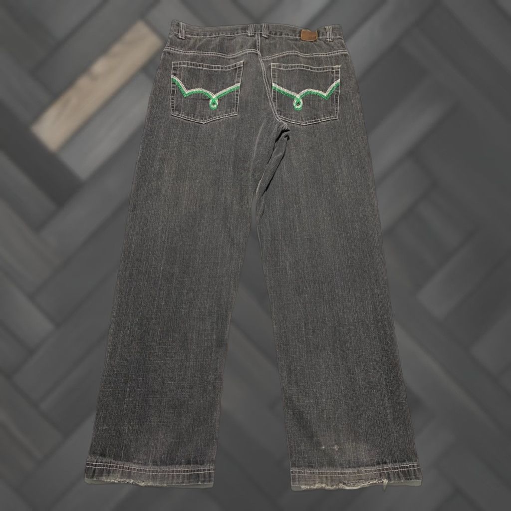 Vintage Ubug Men's Jeans Size 40×34 Black Relaxed Wide Leg Embroidered Pockets Size US 40 / EU 56 - 1 Thumbnail