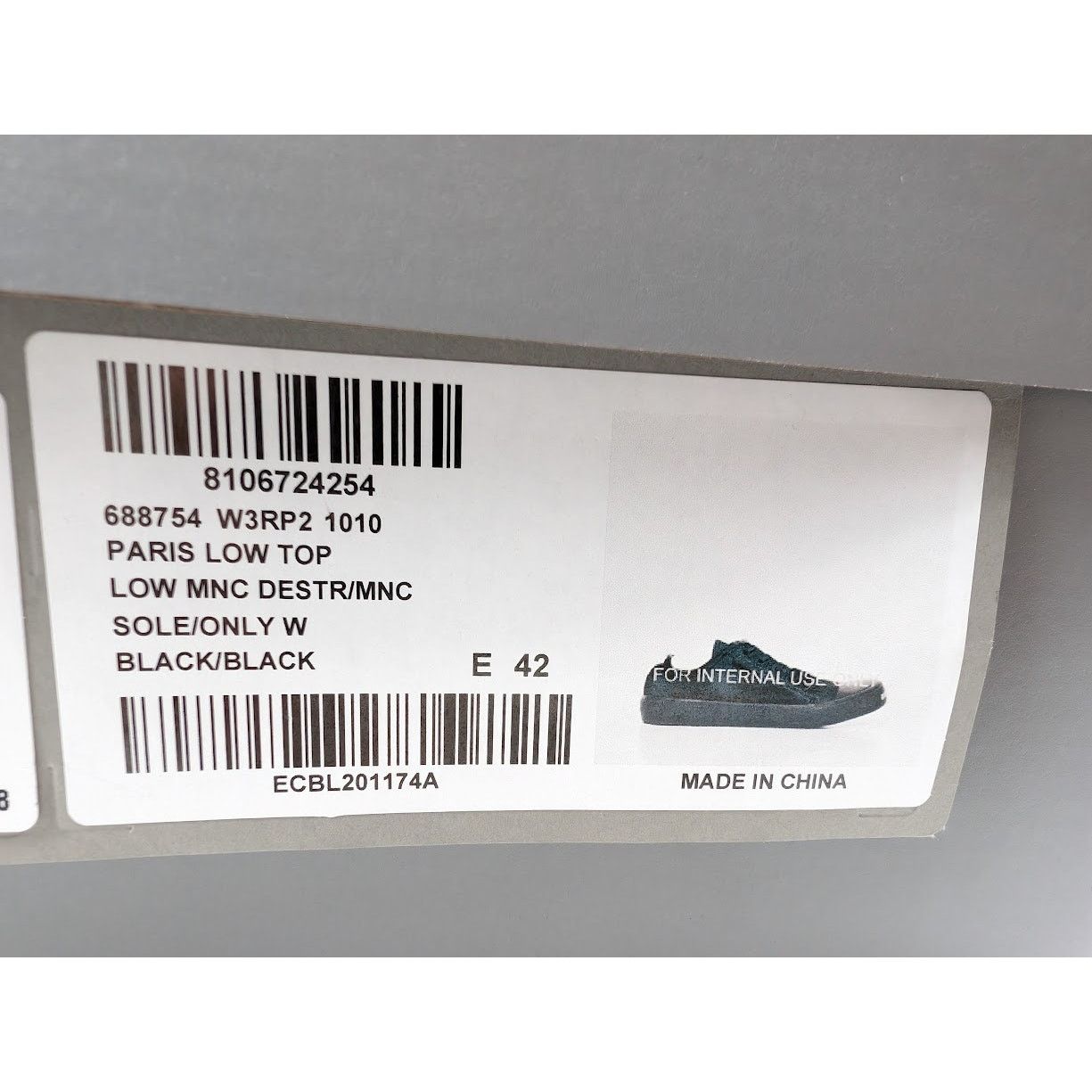 Balenciaga o1rshd1 Paris Low-Top Sneakers in Black Size US 9 / EU 42 - 24 Thumbnail