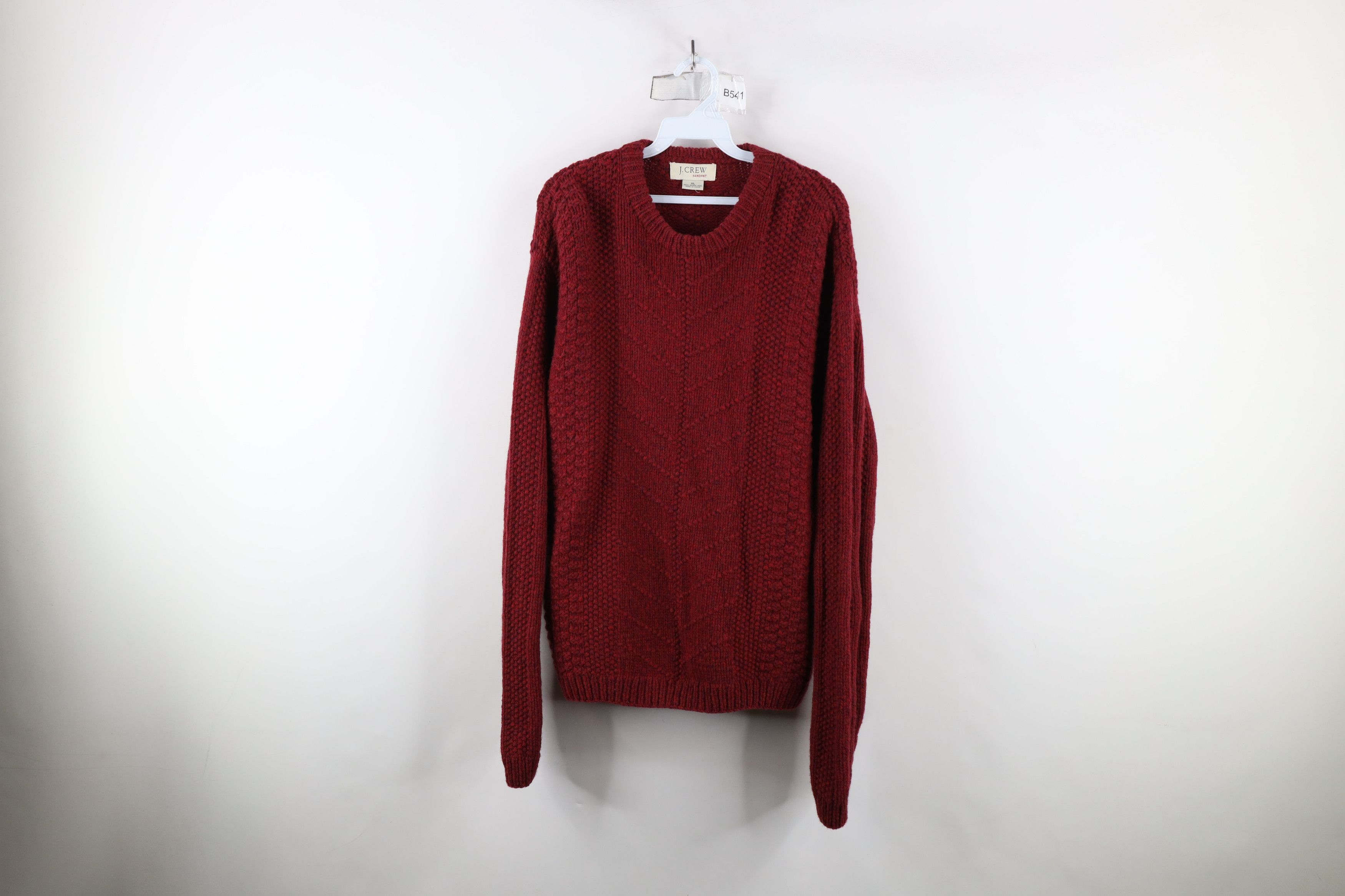 J.Crew × Vintage Vintage 90s J Crew Heavyweight Wool Crewneck Sweater Red Size US XL / EU 56 / 4 - 1 Thumbnail
