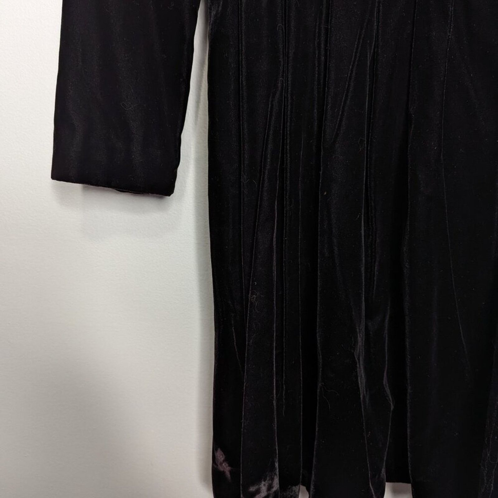 Vintage Be Art By Esquire Vintage 90's Black Velvet Dress Collared Size S / US 4 / IT 40 - 10 Thumbnail