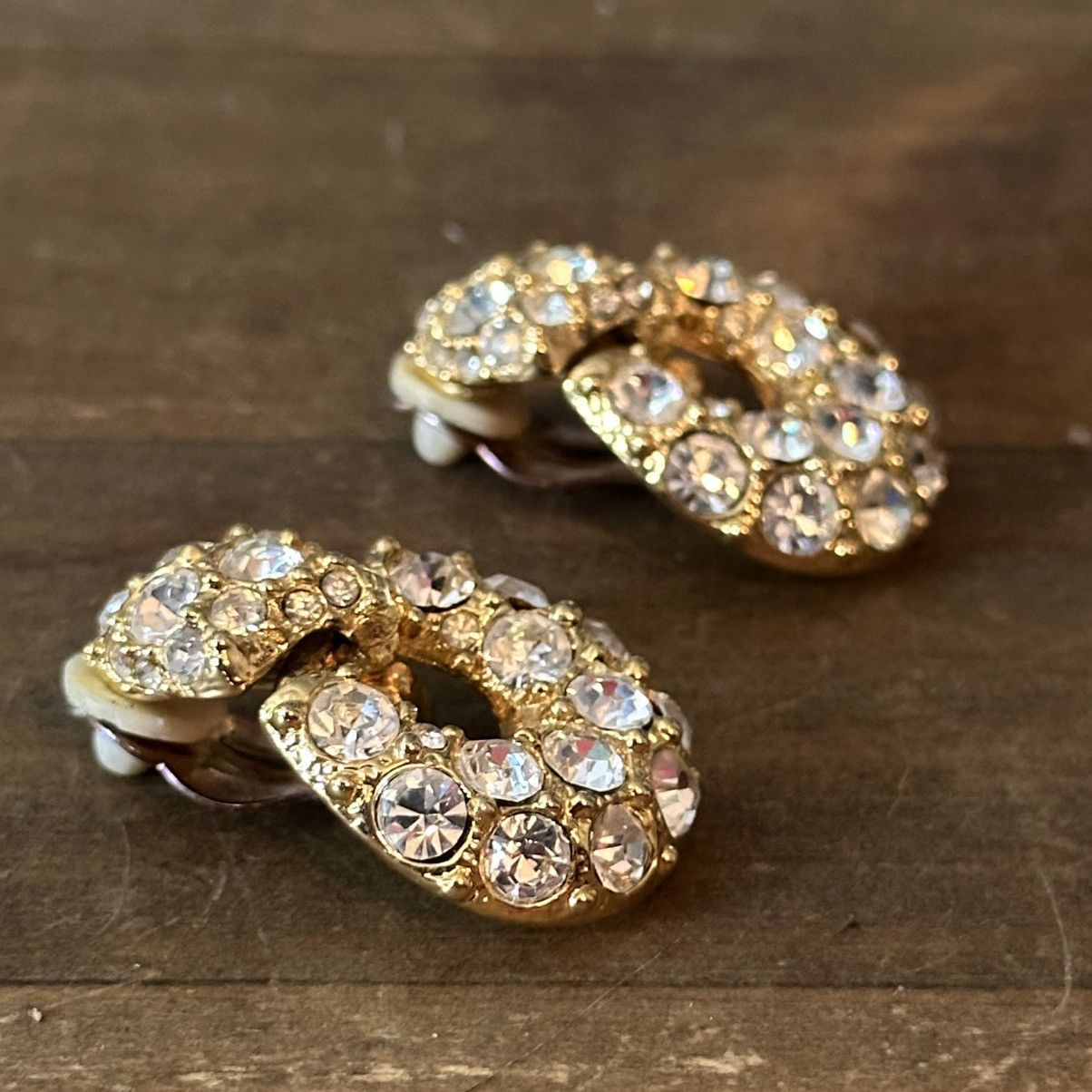 Vintage Vintage clip on crystal door knocker earrings Size ONE SIZE - 3 Thumbnail