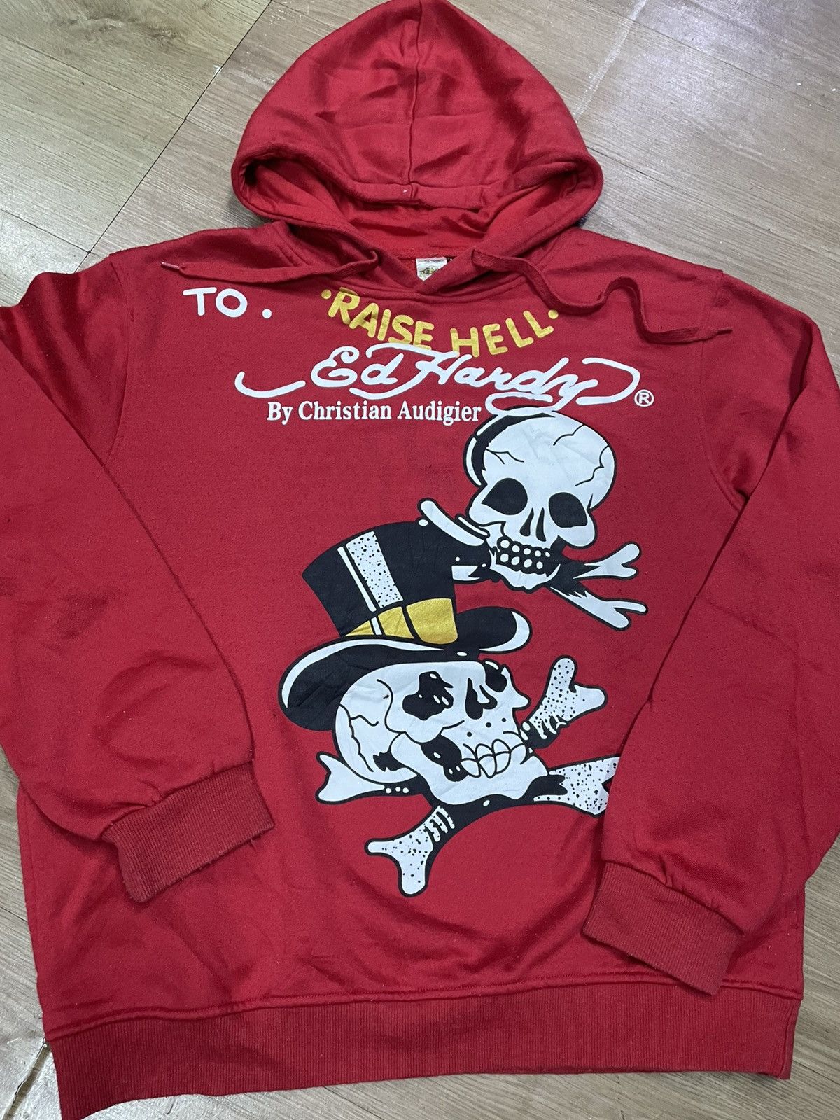 Vintage ed hardy born to hell hoodie