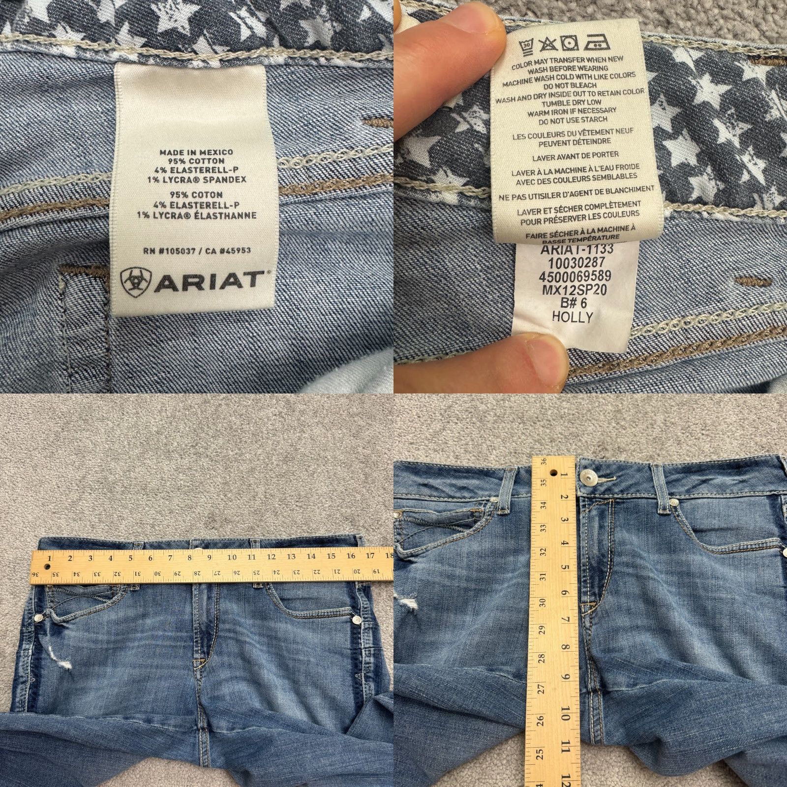 Ariat Ariat Jeans Womens Mid Denim Straight 31R Blue 5-Pocket Regular Stretch Distressed Vintage No N/A Size 24" / US 00 / IT 34 - 8 Thumbnail