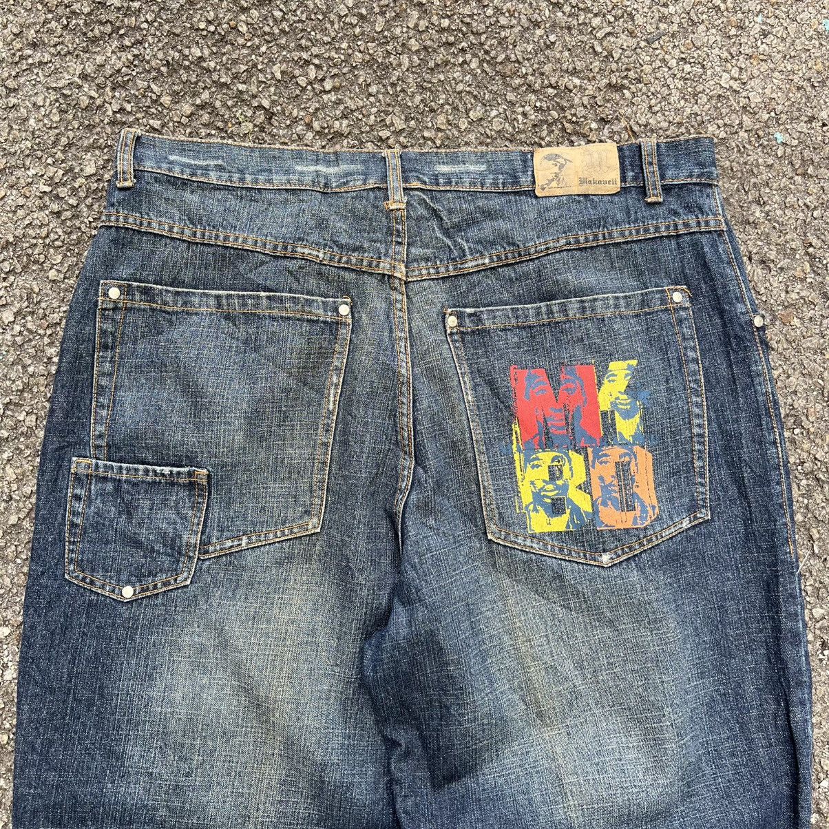 Southpole RARE Vintage Y2K Makaveli Tupac Baggy Denim Printed Jeans Size US 40 / EU 56 - 1 Thumbnail