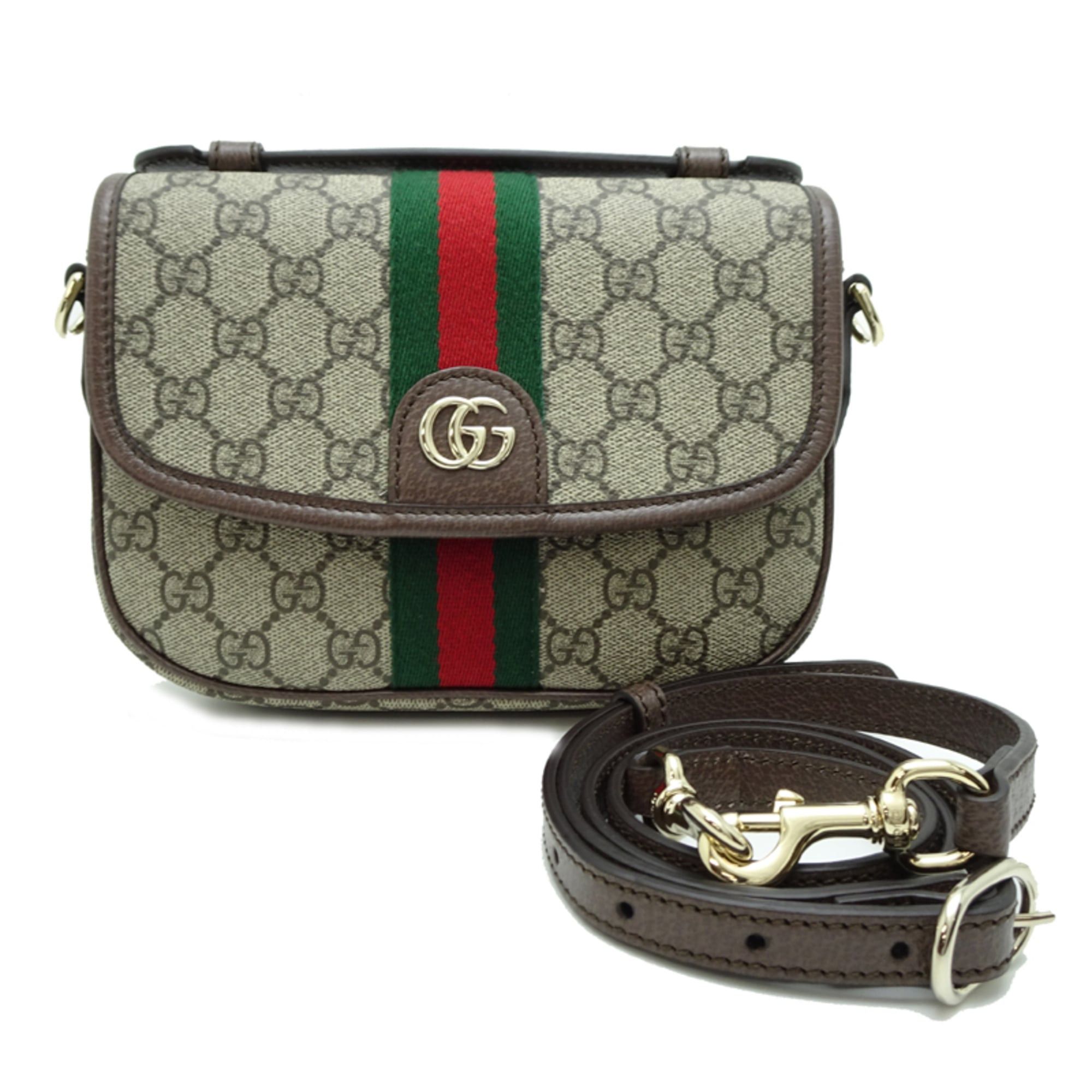 Gucci Ophidia Small Top Handle Bag Women's Shoulder 836843 GG Supreme Beige