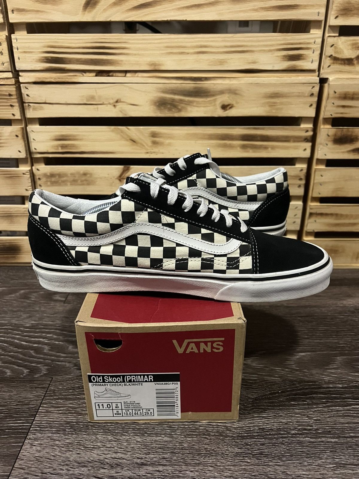 Vans Vans Old Skool Black Checkered Print Sneakers Size 11 Size US 11 / EU 44 - 6 Thumbnail