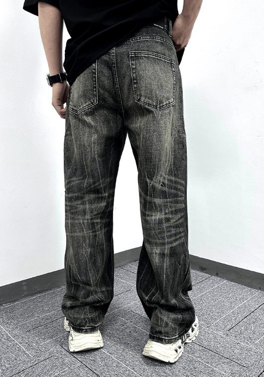 Japanese Brand × Jean Retro distressed trendy loose casual lightning washed jeans Size US 32 / EU 48 - 4 Thumbnail