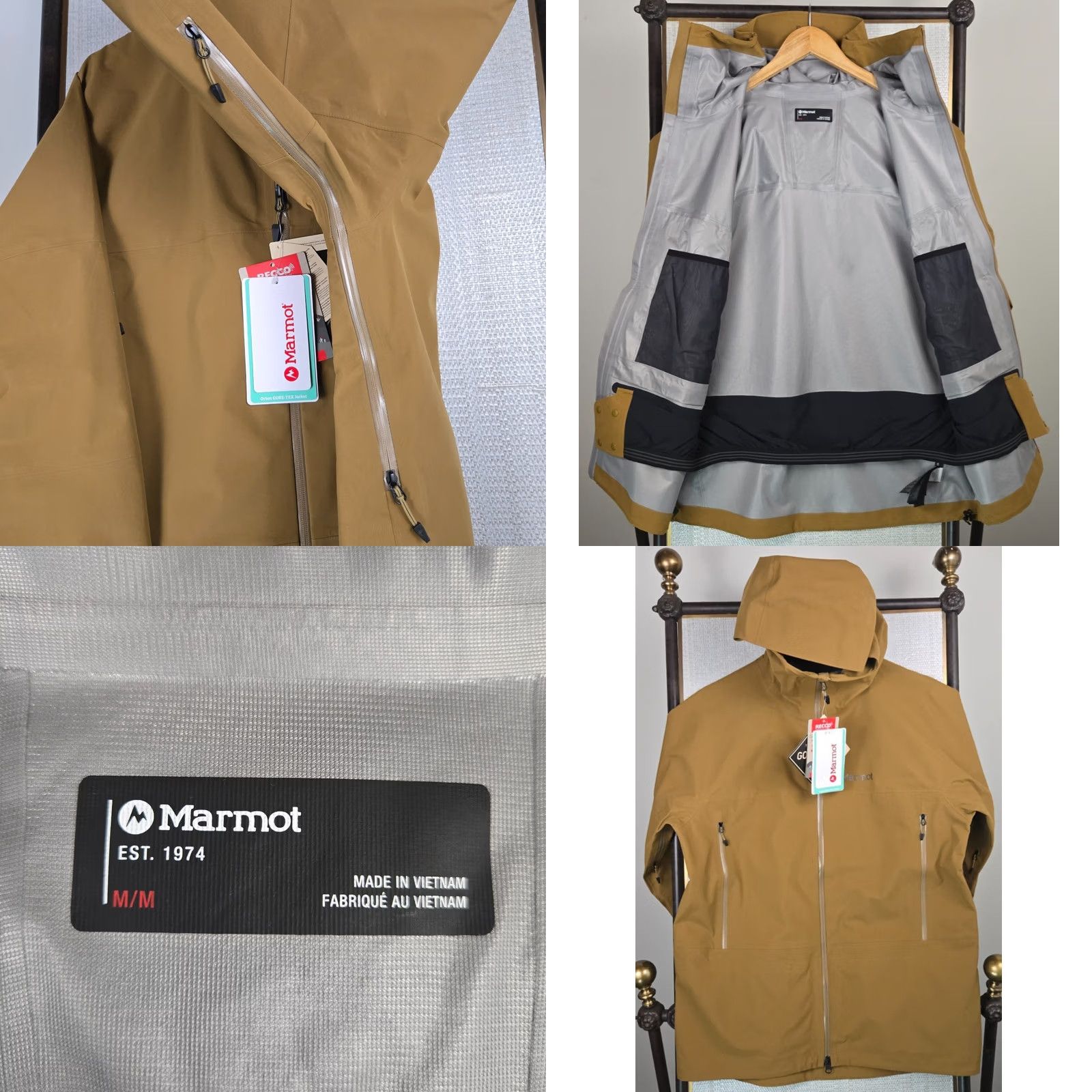 Marmot Marmot Gore Tex RECCO Full Zip Hooded Shell Jacket Mens Medium Brown Ski Jacket Windproof Waterproof NWT Size US M / EU 48-50 / 2 - 9 Thumbnail