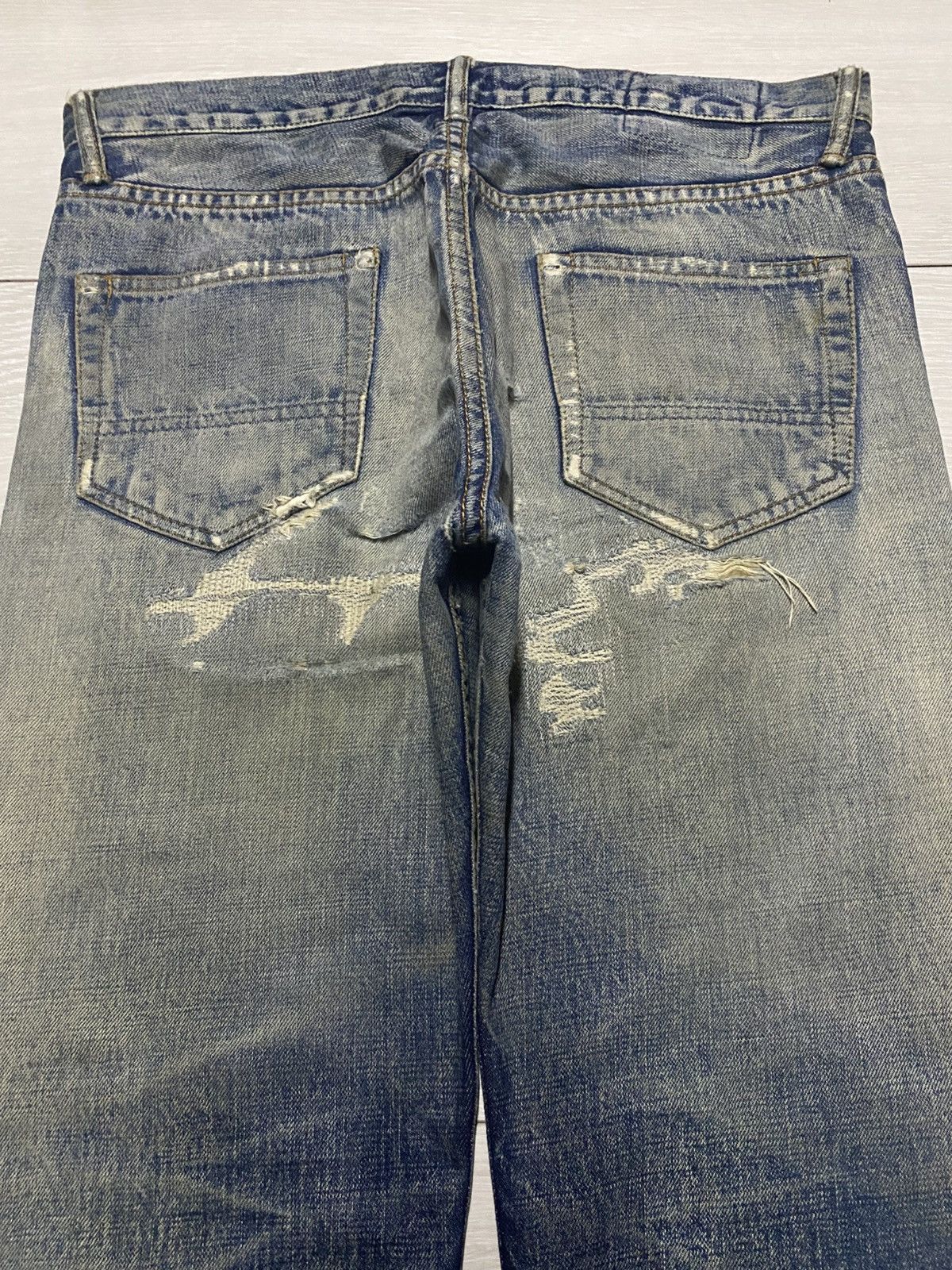 FDMTL Classic Straight Denim Crazy Mud Wash Jeans Size US 33 - 4 Thumbnail