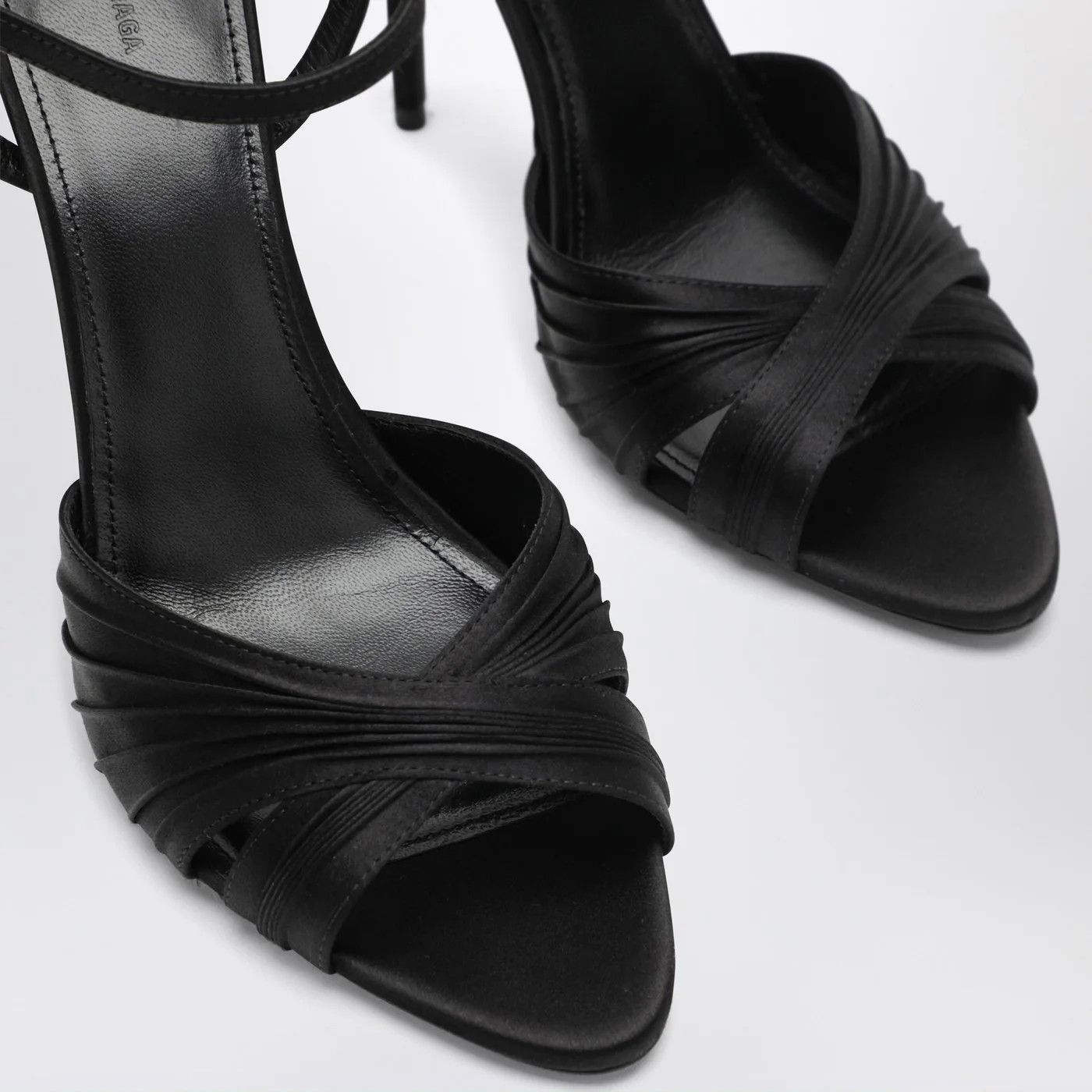 Balenciaga o1d2blof0426 Dynastie Satin Sandals in Black Size US 6 / IT 36 - 5 Thumbnail