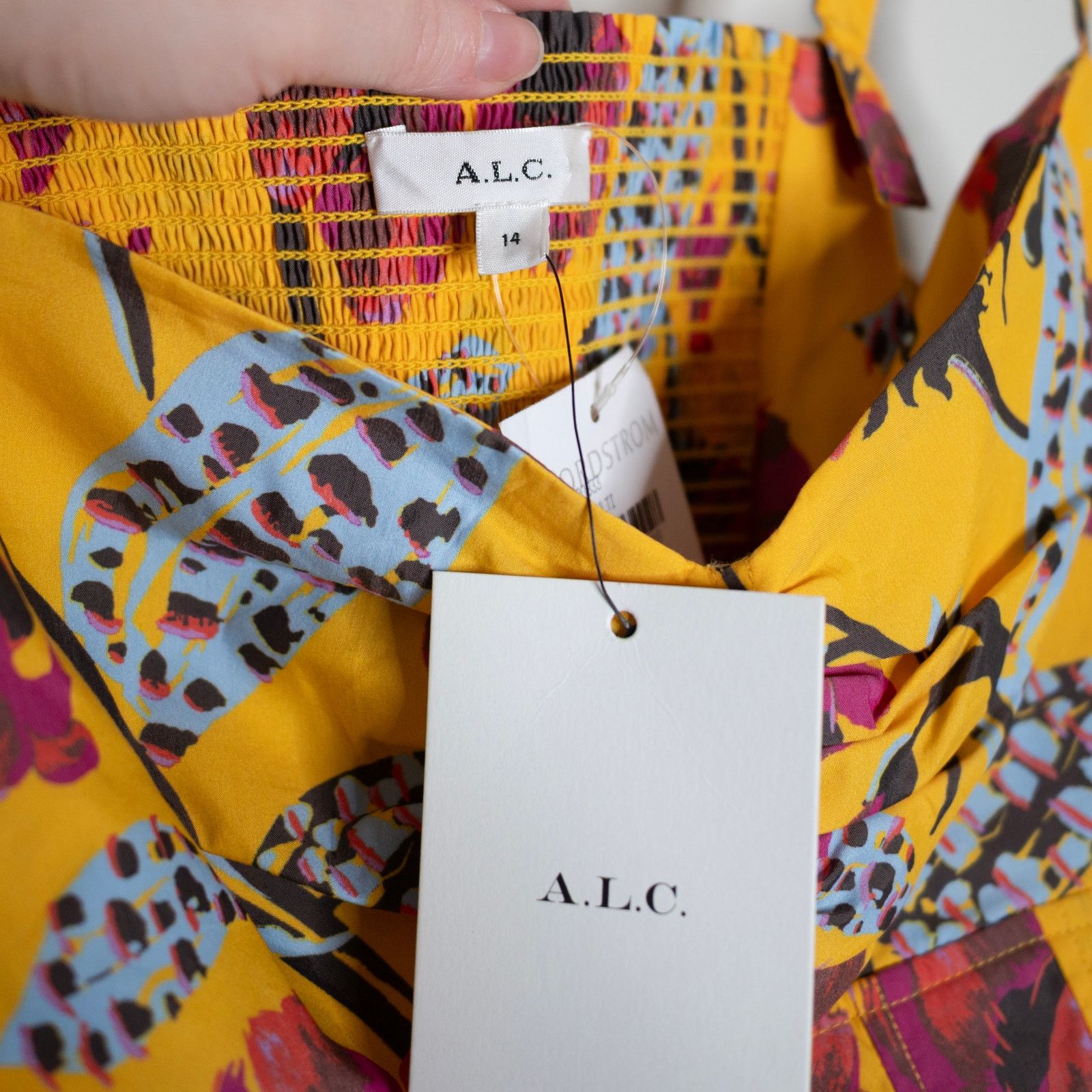 A.L.C. ALC Melody Top Yellow Floral Print Size XL / US 12-14 / IT 48-50 - 6 Thumbnail