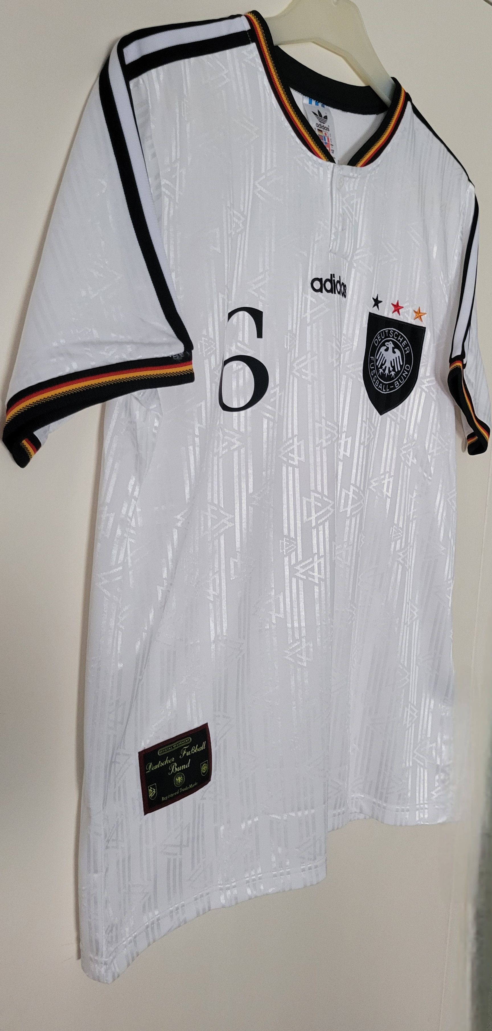 Other Sammer 6 Germany 1996 Vintage Soccer Jersey Trikot Size US L / EU 52-54 / 3 - 4 Thumbnail