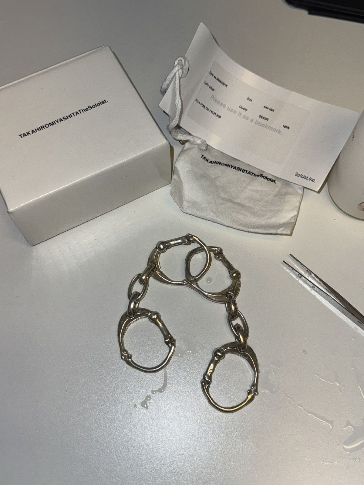 Takahiromiyashita The Soloist. Silver Bone Shaped Carabiner