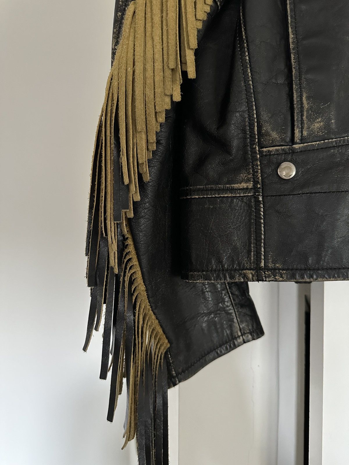 Saint Laurent Paris Saint Laurent by Hedi Slimane fringe biker leather jacket Size US S / EU 44-46 / 1 - 10 Thumbnail