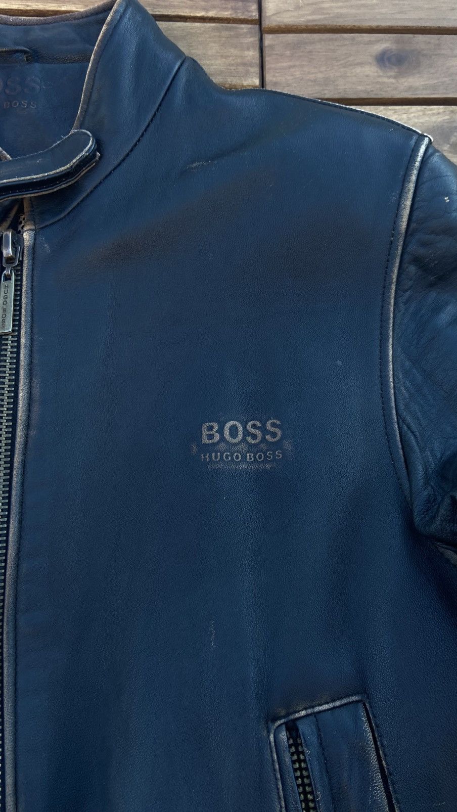 Hugo Boss 🟤Rare Vintage Hugo Boss Leather Jacket🟤 Size US S / EU 44-46 / 1 - 9 Thumbnail
