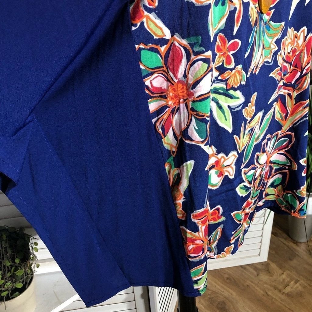 Bob Mackie Bob Mackie Tunic Kaftan Blouse Floral Blue/Multicolor 2X Size XXL / US 16-18 / IT 52-54 - 7 Thumbnail