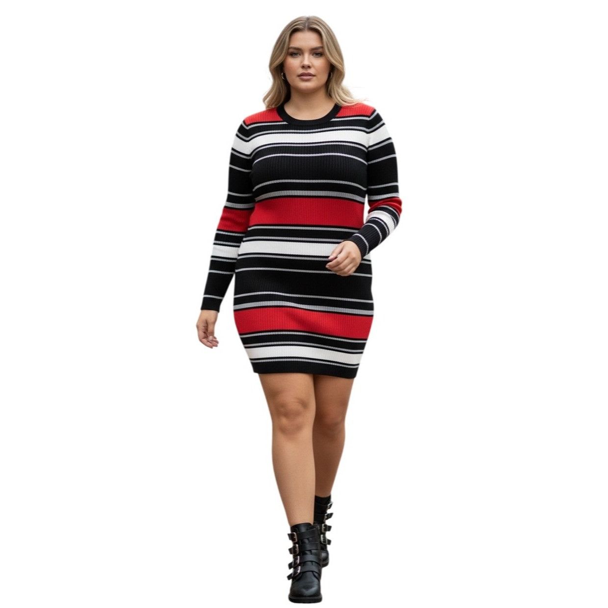 Other Planet Gold Juniors' Plus Size Ribbed Metallic Striped Dres Size ONE SIZE - 1 Thumbnail