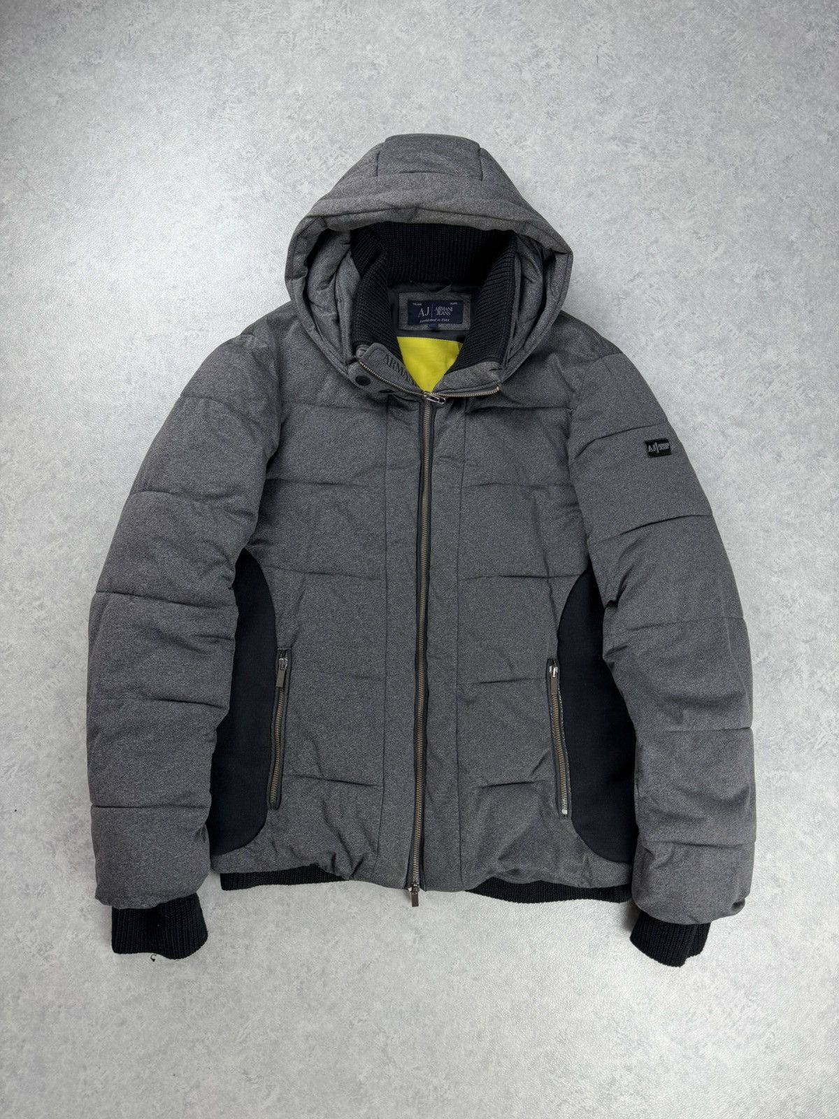 Armani Armani Jeans AJ Grey Hooded Puffer Jacket Size 52 Size US L / EU 52-54 / 3 - 2 Thumbnail