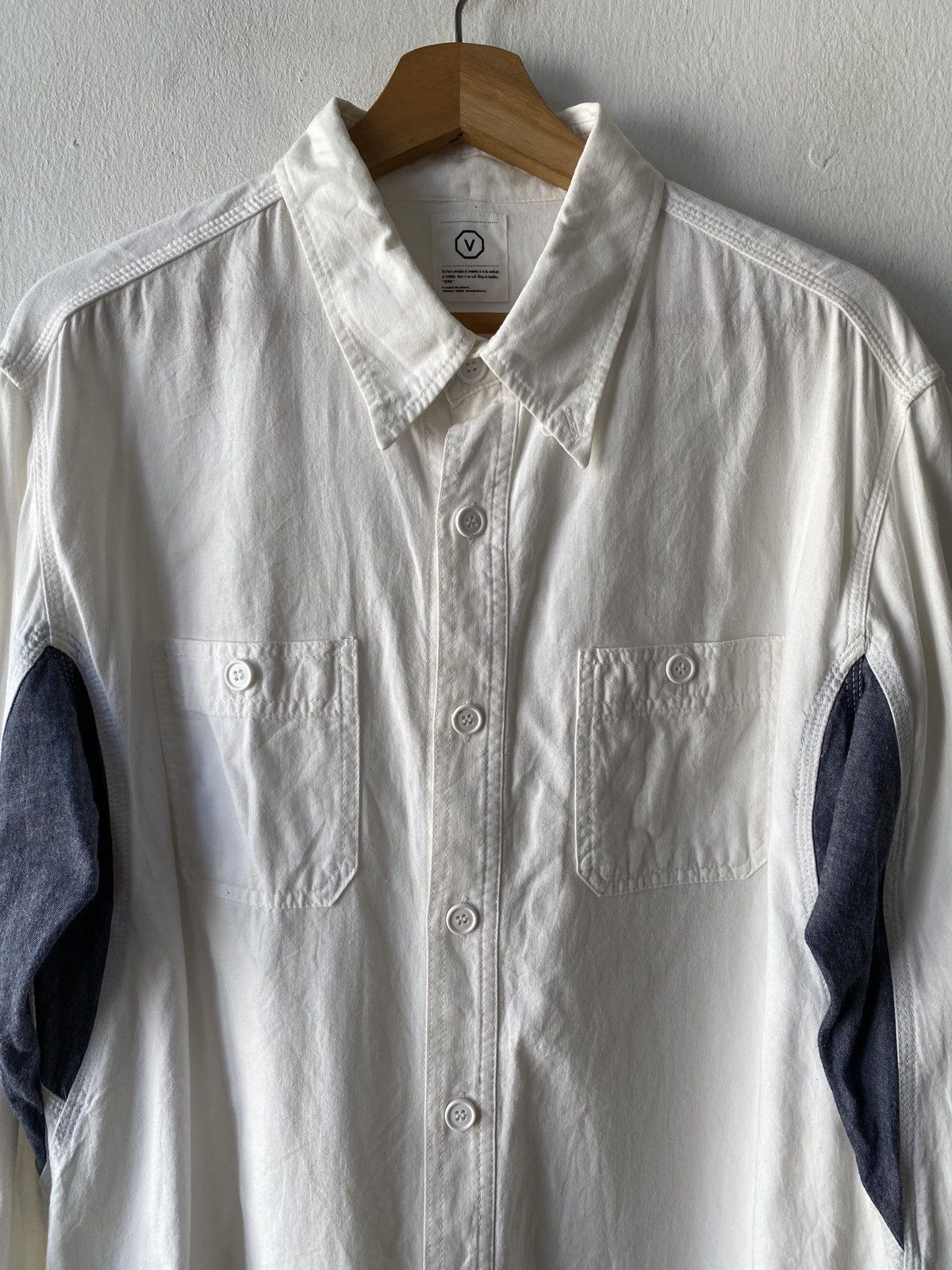 Japanese Brand × Visvim Vintage Visvim Patchwork Design Button Up Shirt Size US M / EU 48-50 / 2 - 5 Thumbnail