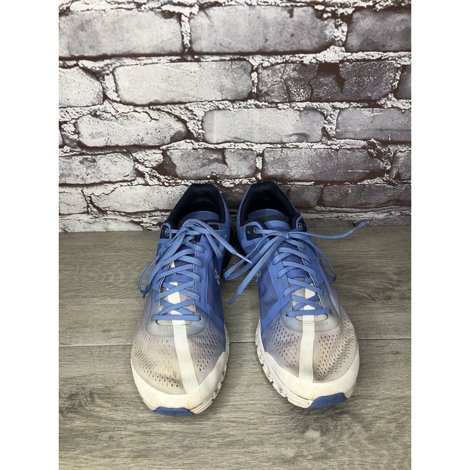 On On Cloudflow Marina White Blue Synthetic Lace Running Shoes Size US 10.5 / IT 40.5 - 12 Thumbnail