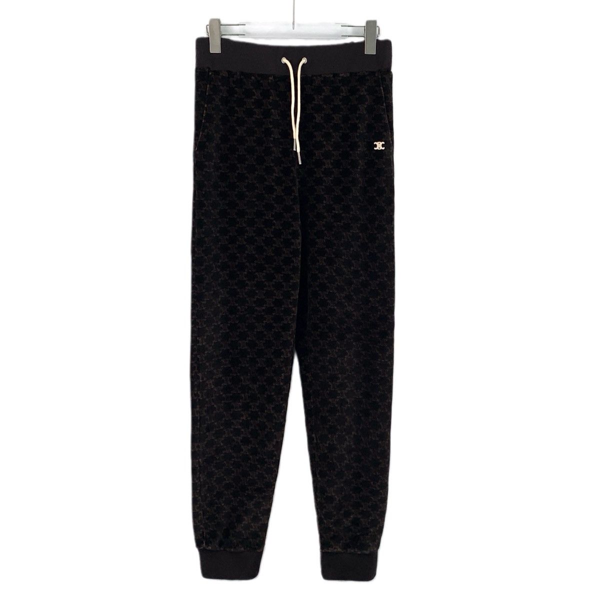 Celine Celine Brown Triomphe All-over Print Cuffed Knit Pants K26WX Size 27" / US 4 / IT 40 - 1 Thumbnail