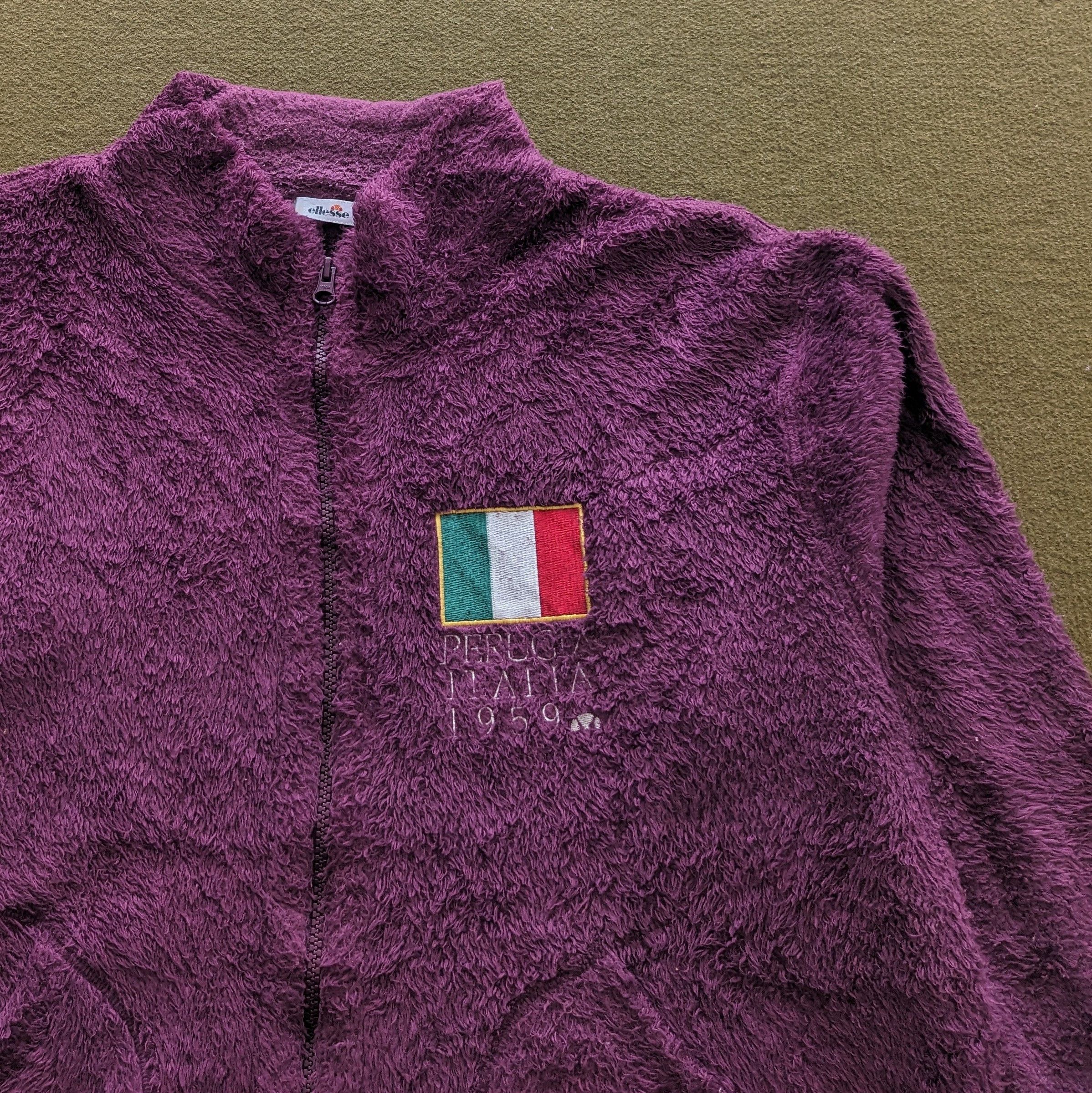 Ellesse Vintage ELLESSE Perugia Italia 1959 Fleece Jacket Size US L / EU 52-54 / 3 - 2 Thumbnail