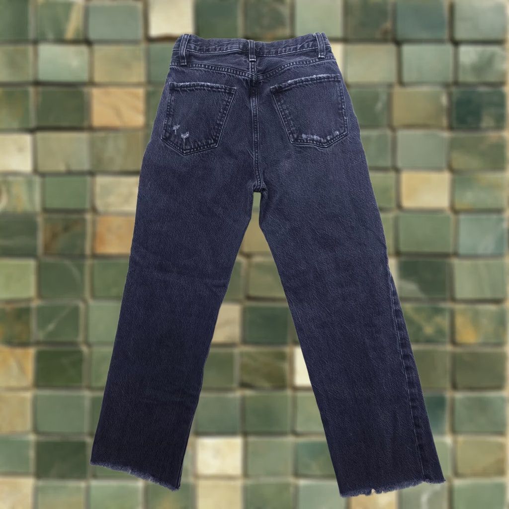 Frame VINTAGE Frame Le Jane Crop High Rise Straight Jeans 24 Black Distressed Relaxed Women's Jeans Distressed Crop 90s City Style Size 42" / US 20 - 1 Thumbnail