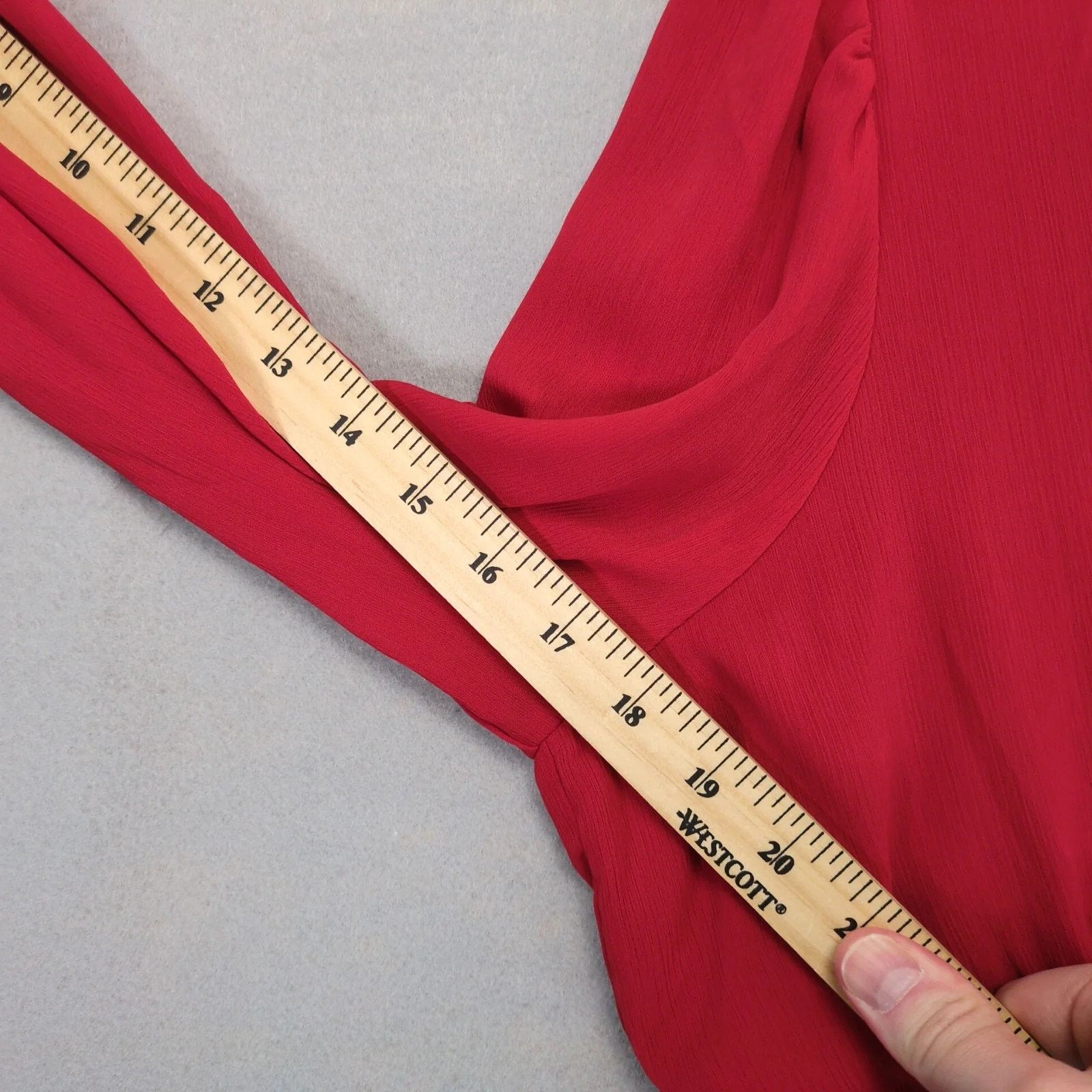 Other Cato Red Layered Midi Dress Size 16W Long Sheer Puff Sleeves Size XXL / US 16-18 / IT 52-54 - 6 Thumbnail