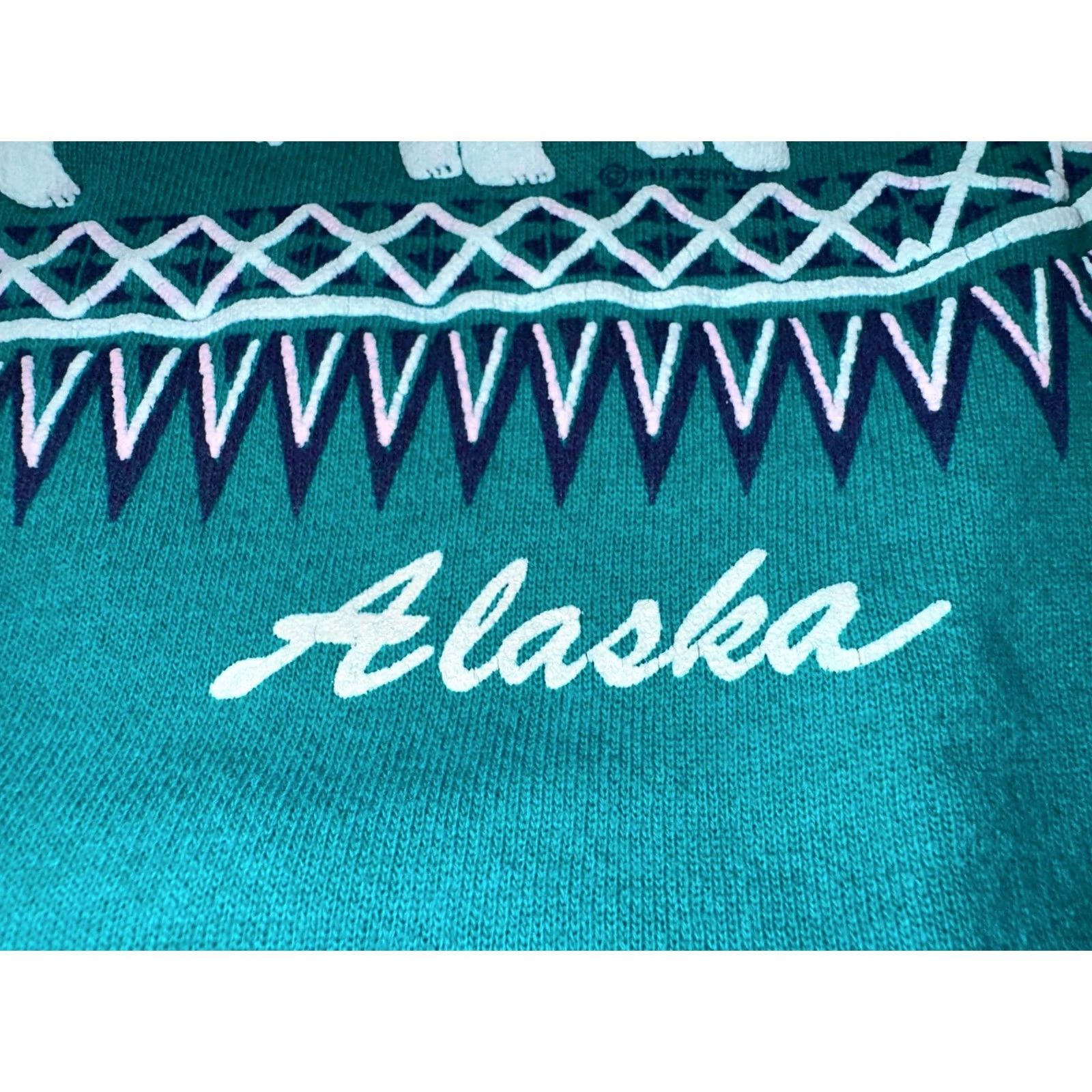 Hanes VINTAGE Hanes Sweatshirt Crewneck Women M Blue Bear Alaska 80s Pullover Made in USA Size M / US 6-8 / IT 42-44 - 5 Thumbnail