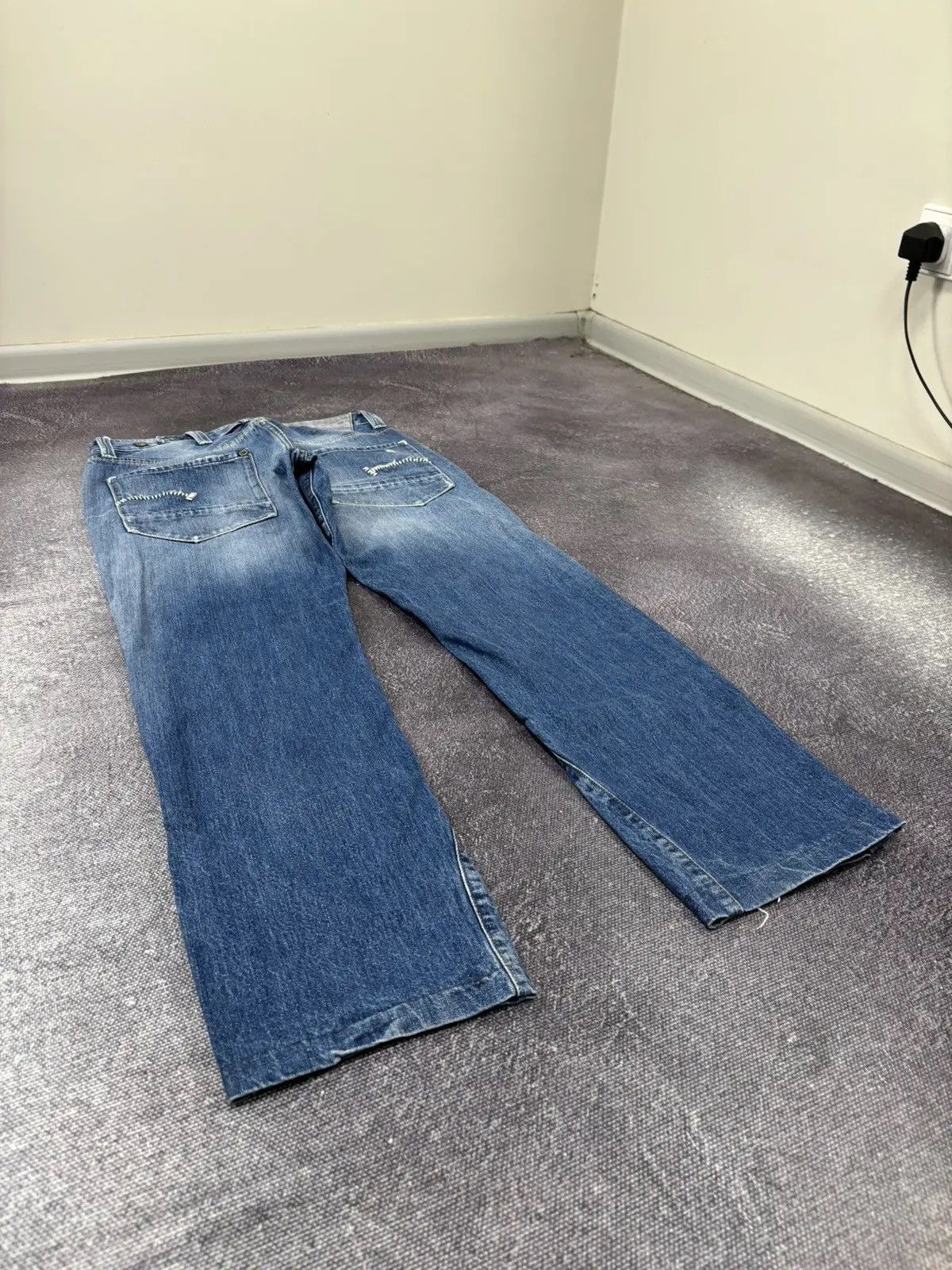 G-Star × Vintage Vintage G-Star Raw Y2K Faded Blue Avant Garde Denim Jeans Size US 32 / EU 48 - 3 Thumbnail