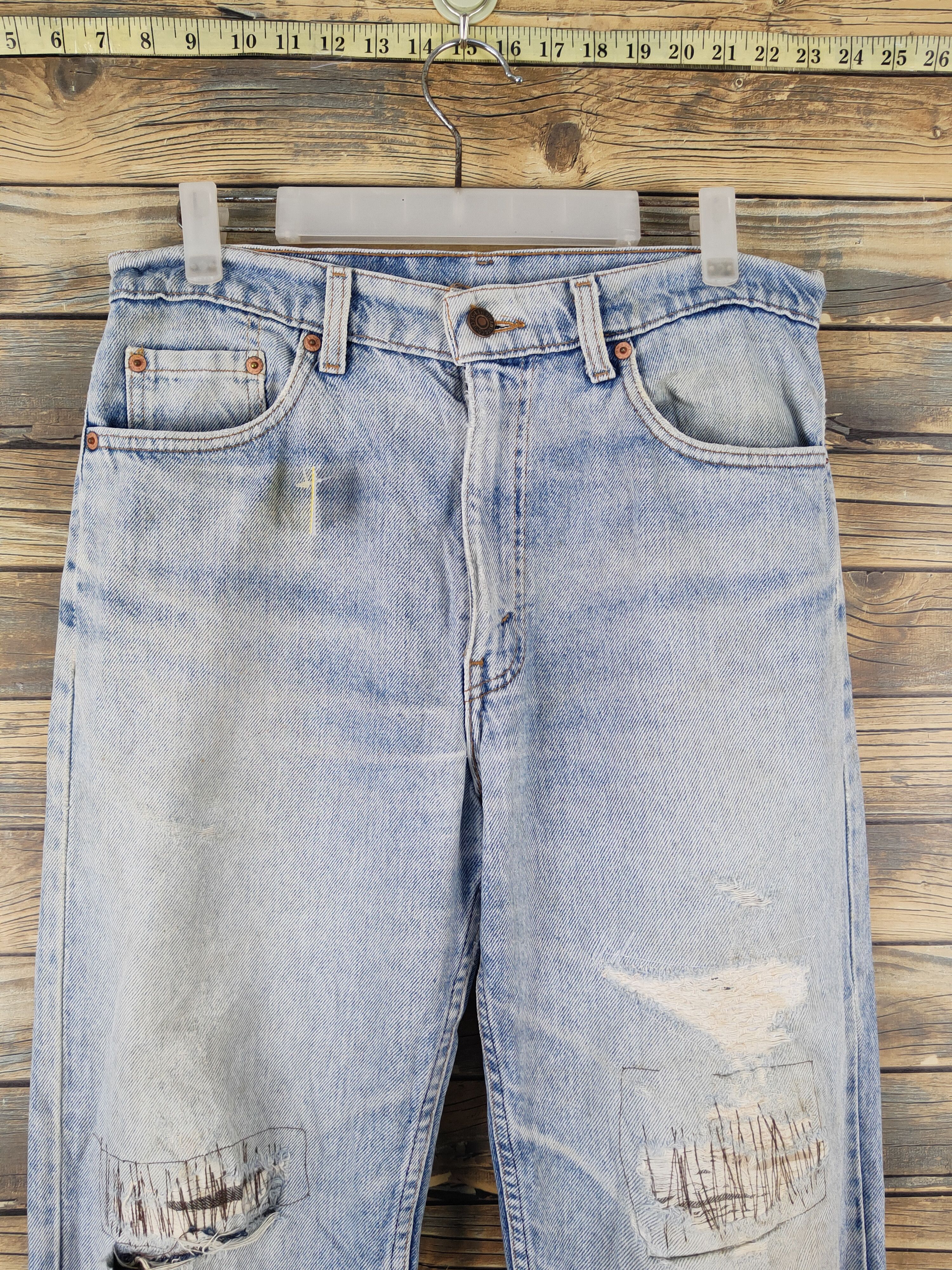 Levi's 510 Levi's Blue Distressed Ripped denim Jeans #W2078 Size US 33 - 2 Thumbnail