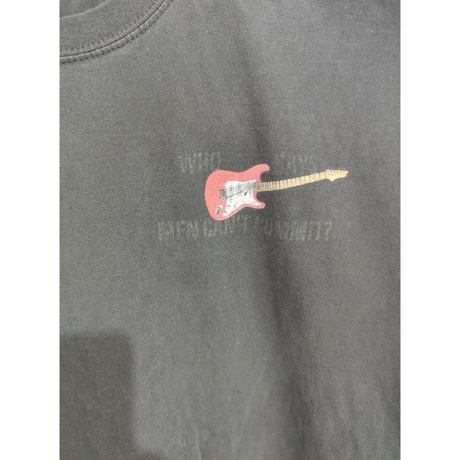 Gildan VINTAGE Gildan Heavy Cotton T-Shirt Guitar Men XL Black Double-Sided Graphic Print Logo Short Sleeve Crew Neck Y2K Vintage Music Size US XL / EU 56 / 4 - 6 Thumbnail