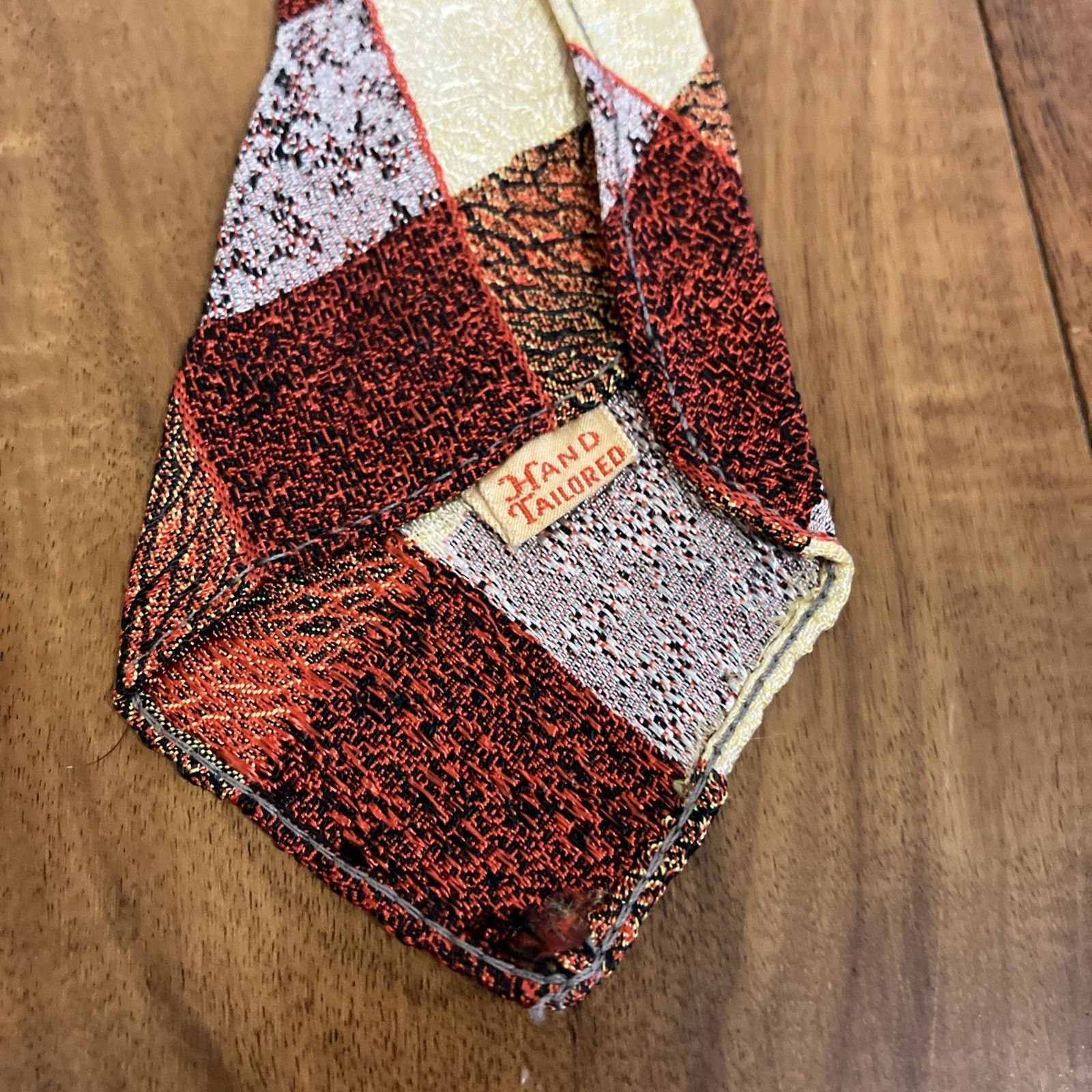 Handmade 1930s Necktie Checkered Swing Tie Art Deco Single Stitch Size ONE SIZE - 13 Thumbnail