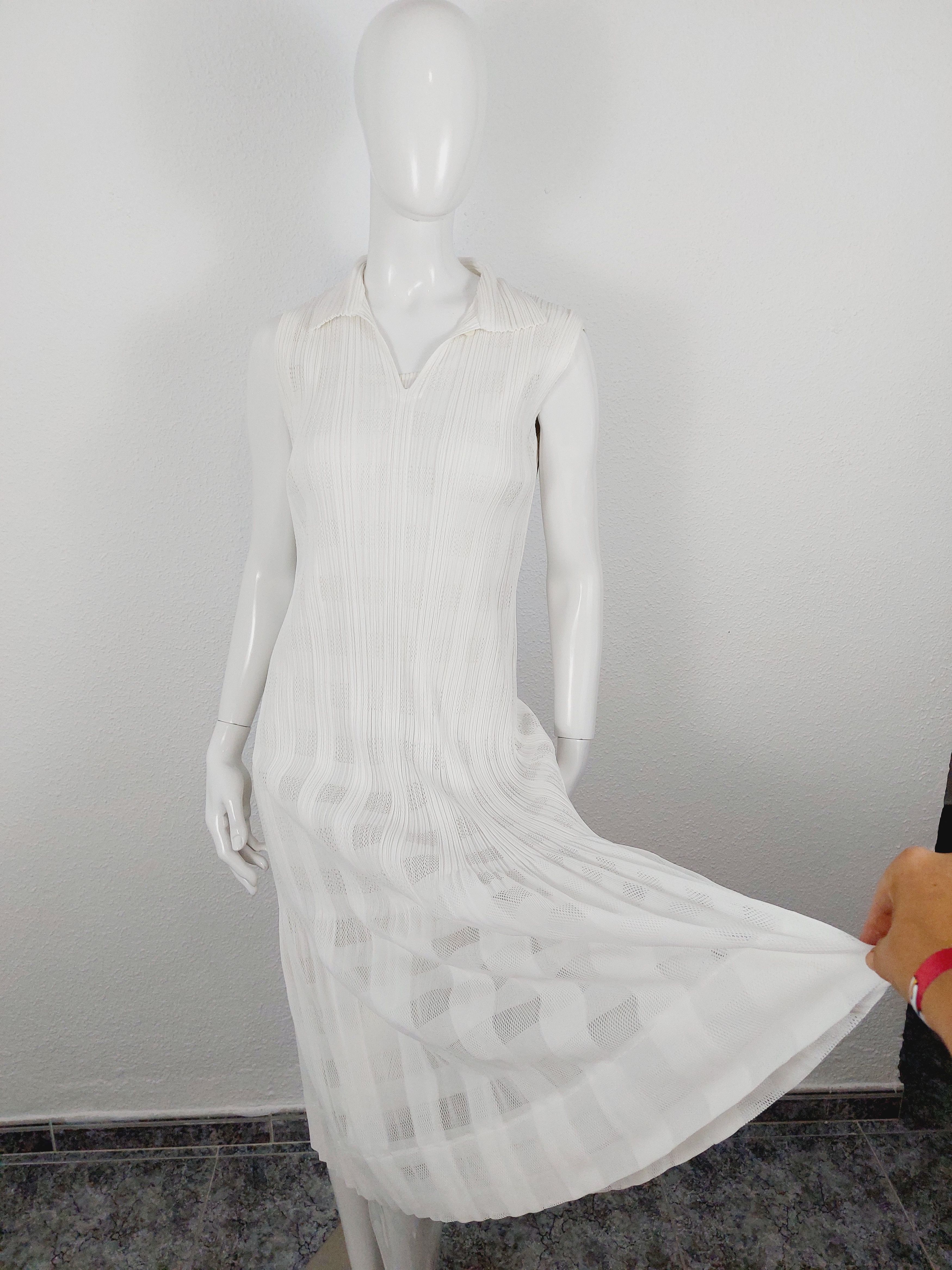 Issey Miyake Issey Miyake Pleats Please White Wedding Dress Set Size ONE SIZE - 6 Thumbnail