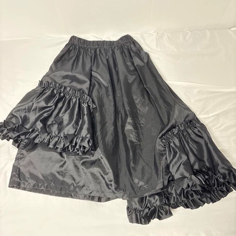 Other Comme des Garcons size XS Black retro lace overskirt Size 23" - 3 Thumbnail