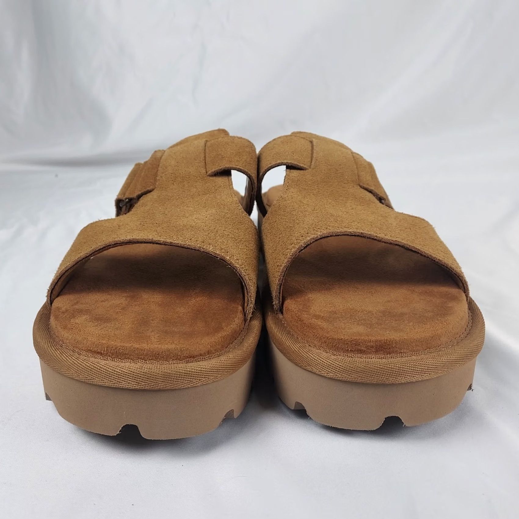 Ugg Koolaburra By UGG Slide Sandals Womens 11 Brown Suede Slip On Platform Casual Walking Logo Sandal Size US 9 / IT 39 - 3 Thumbnail