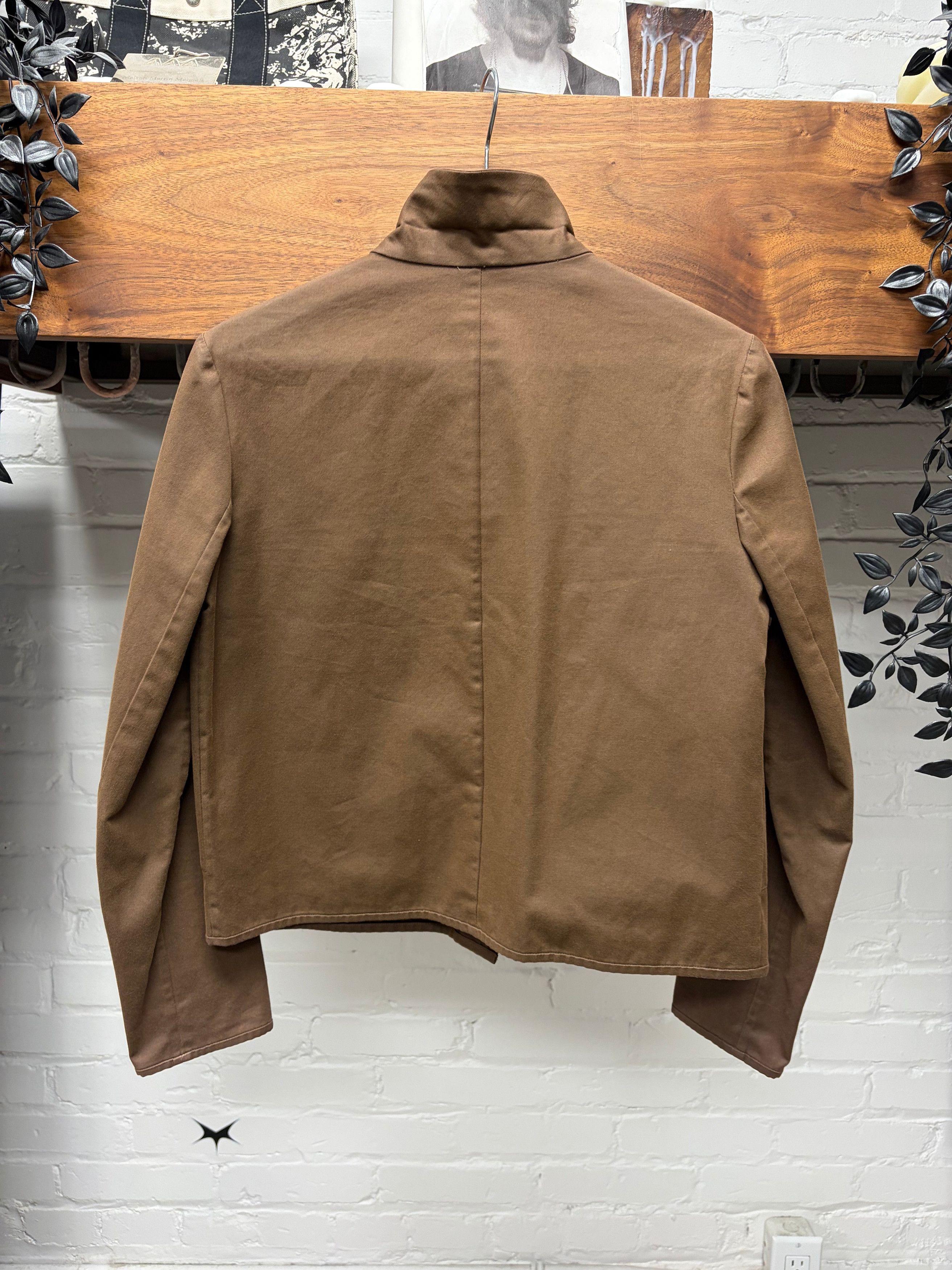 Miu Miu AW1999 Miu Miu High Neck Brown Cotton Trucker Jacket Size M / US 6-8 / IT 42-44 - 5 Thumbnail