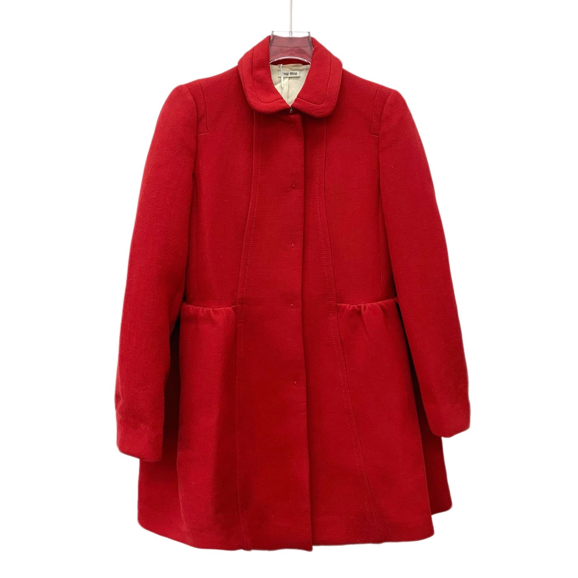 Miu Miu Miu Miu Wool Red Coat L Women Size L / US 10 / IT 46 - 1 Thumbnail