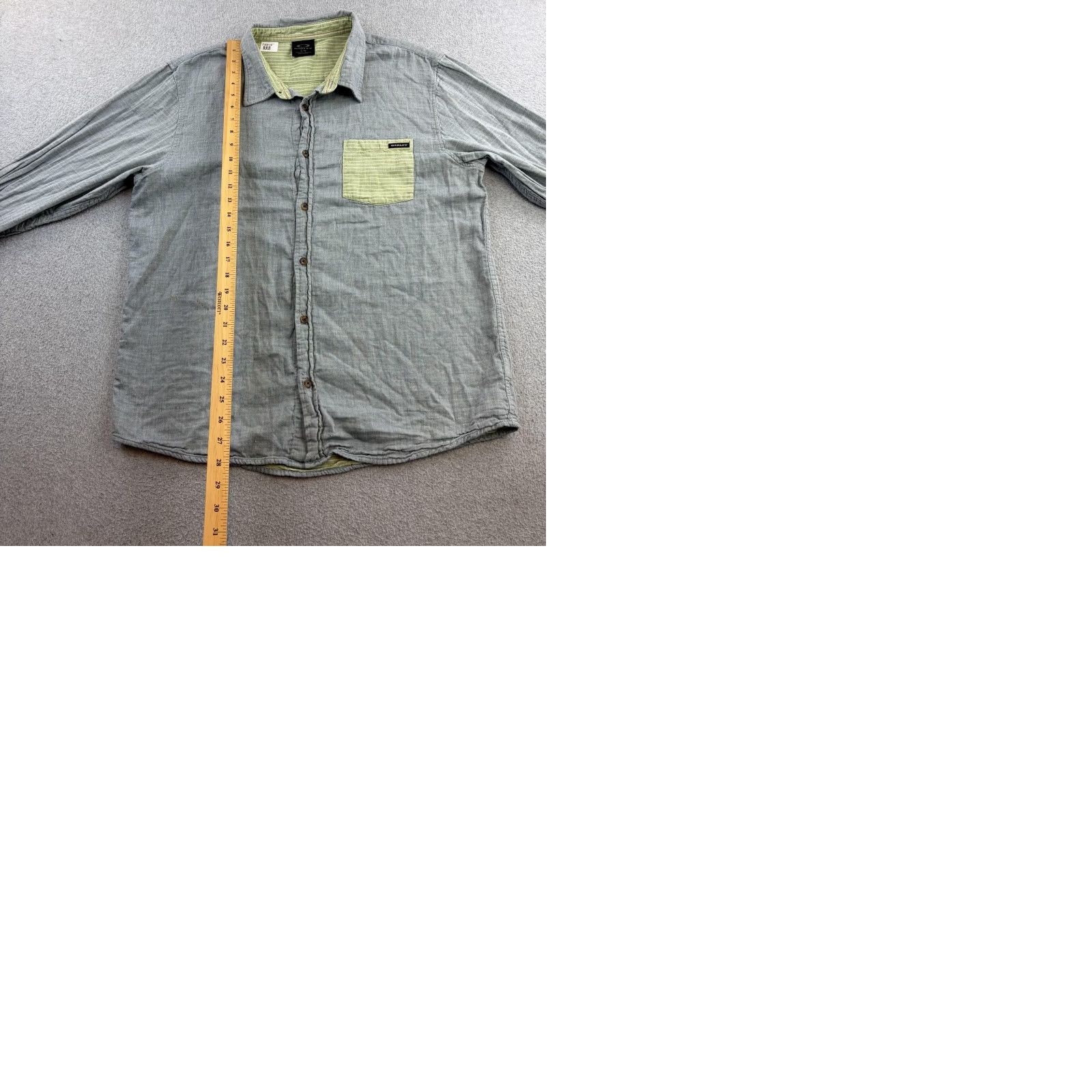 Oakley Oakley Shirt Mens L Gray Chambray Long Sleeve Button Up Contrast Pocket Size US L / EU 52-54 / 3 - 9 Thumbnail