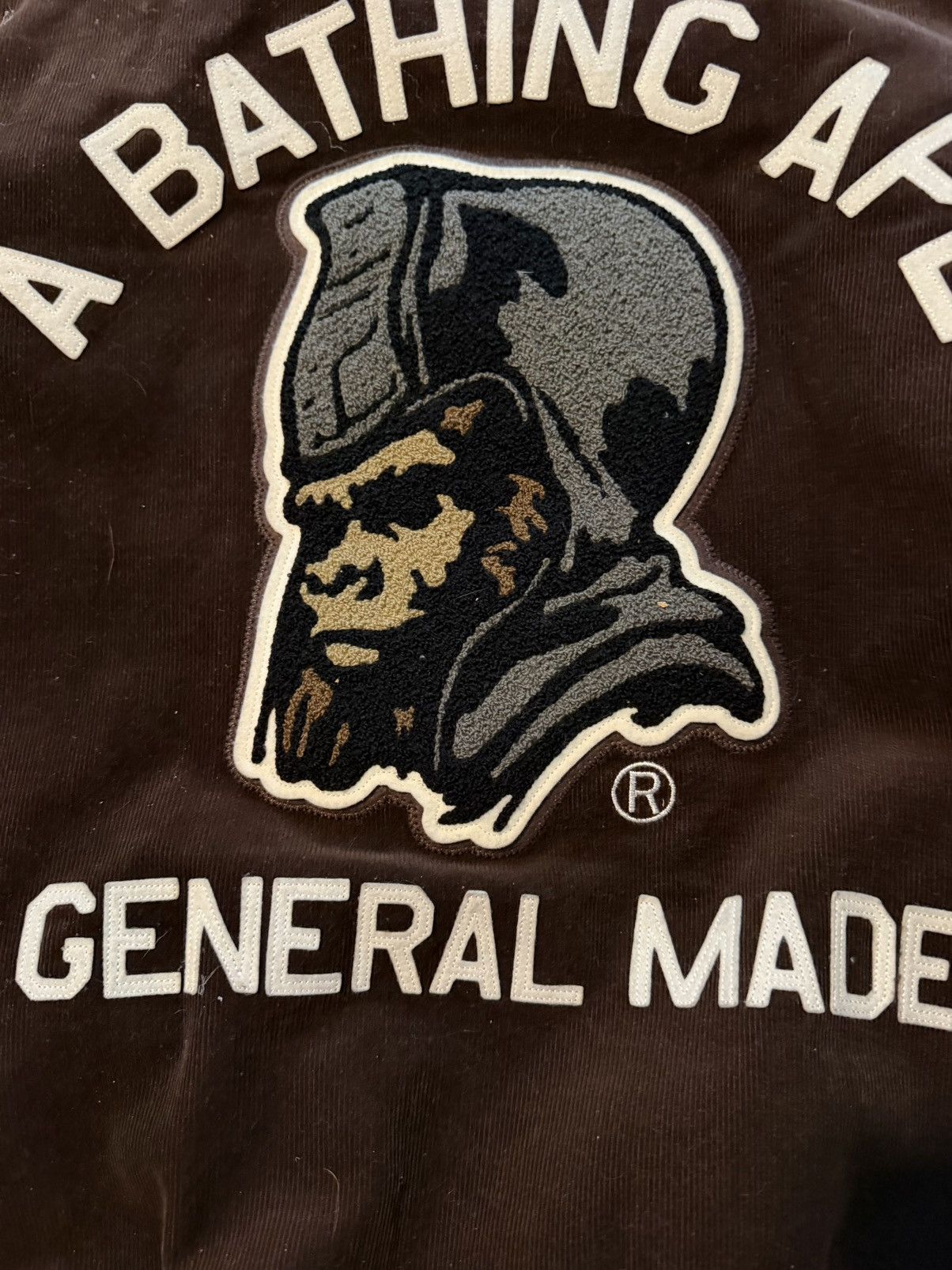 Bape A Bathing Ape BAPE General Made Corduroy Varsity Jacket S Size US S / EU 44-46 / 1 - 2 Thumbnail